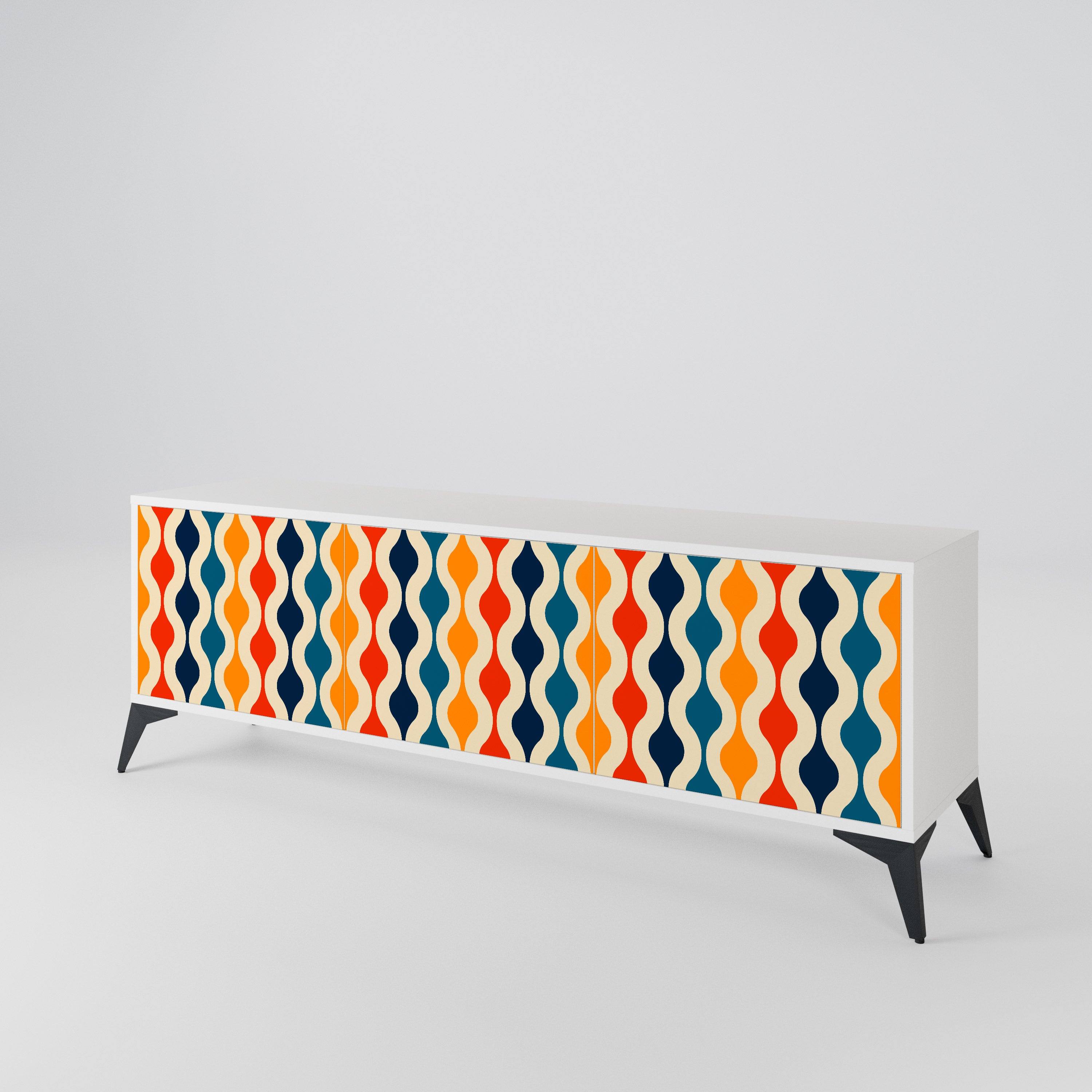 COLORFUL NOSTALGIA 3-Door TV Cabinet