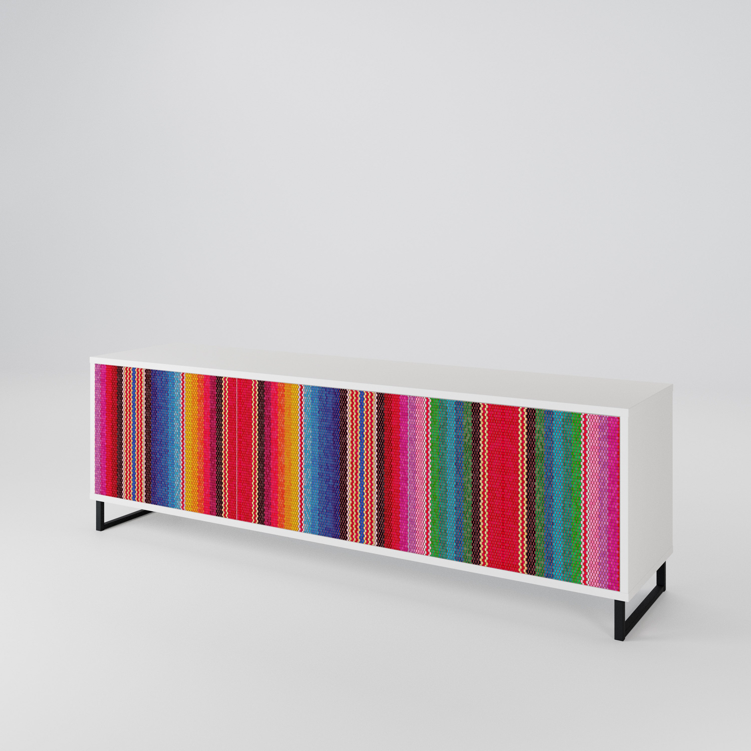 ETHNIC MEXICAN 3-Door TV Cabinet
