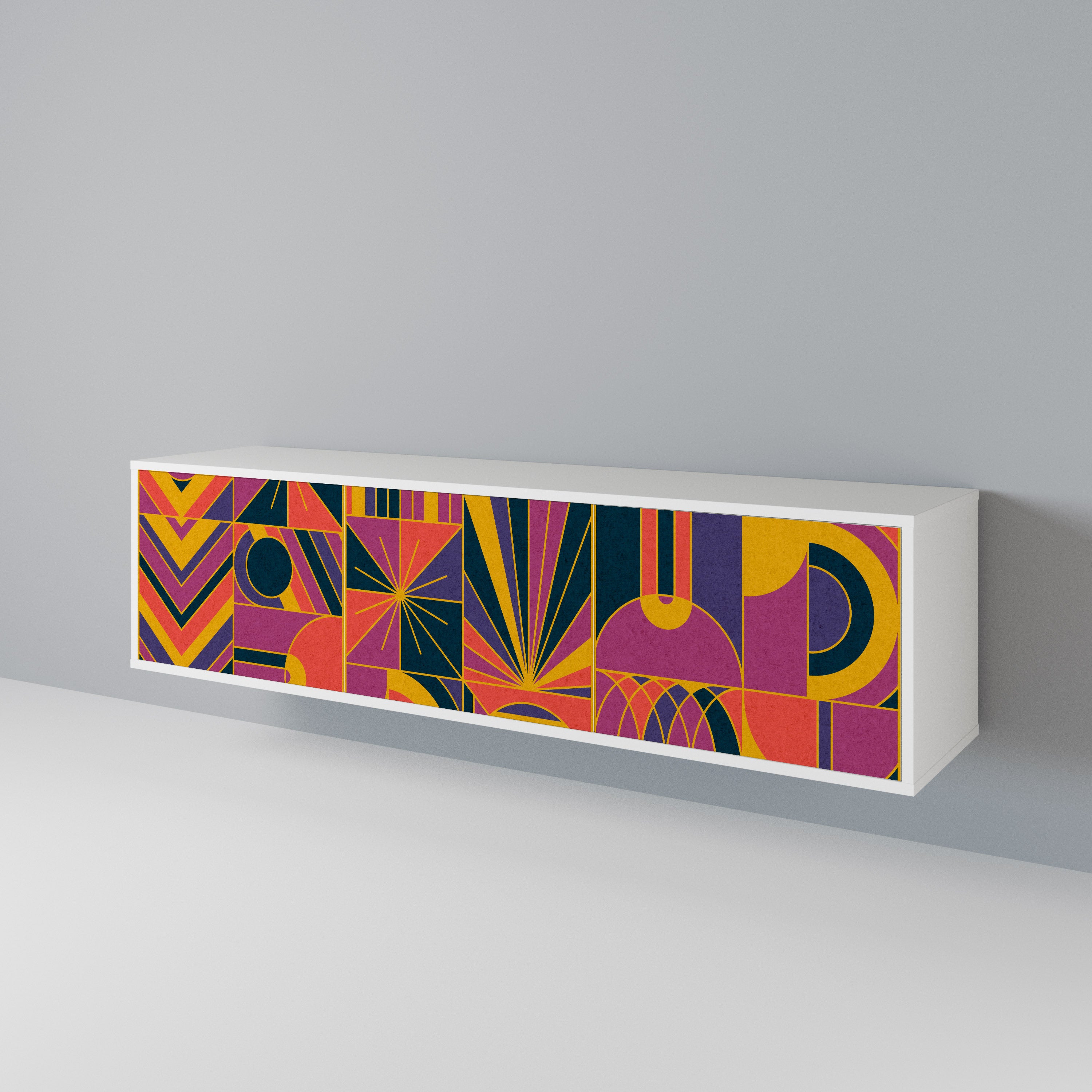 ELECTRIC PATTERNS 3-Door TV Cabinet