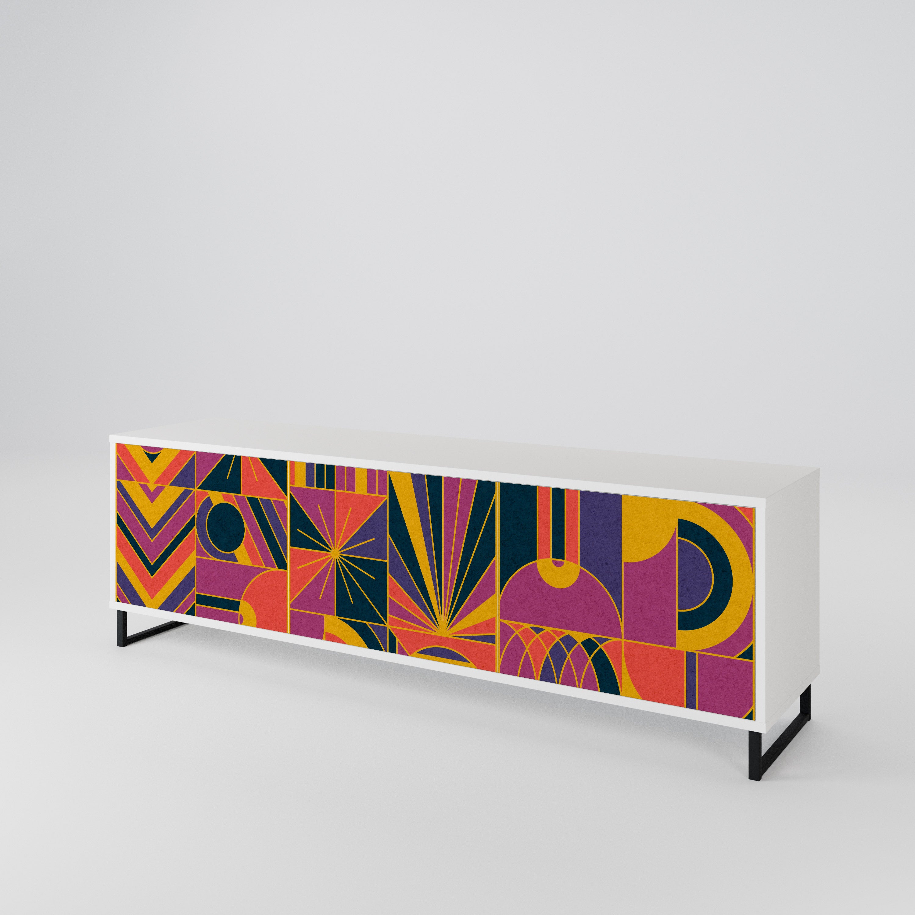 ELECTRIC PATTERNS 3-Door TV Cabinet