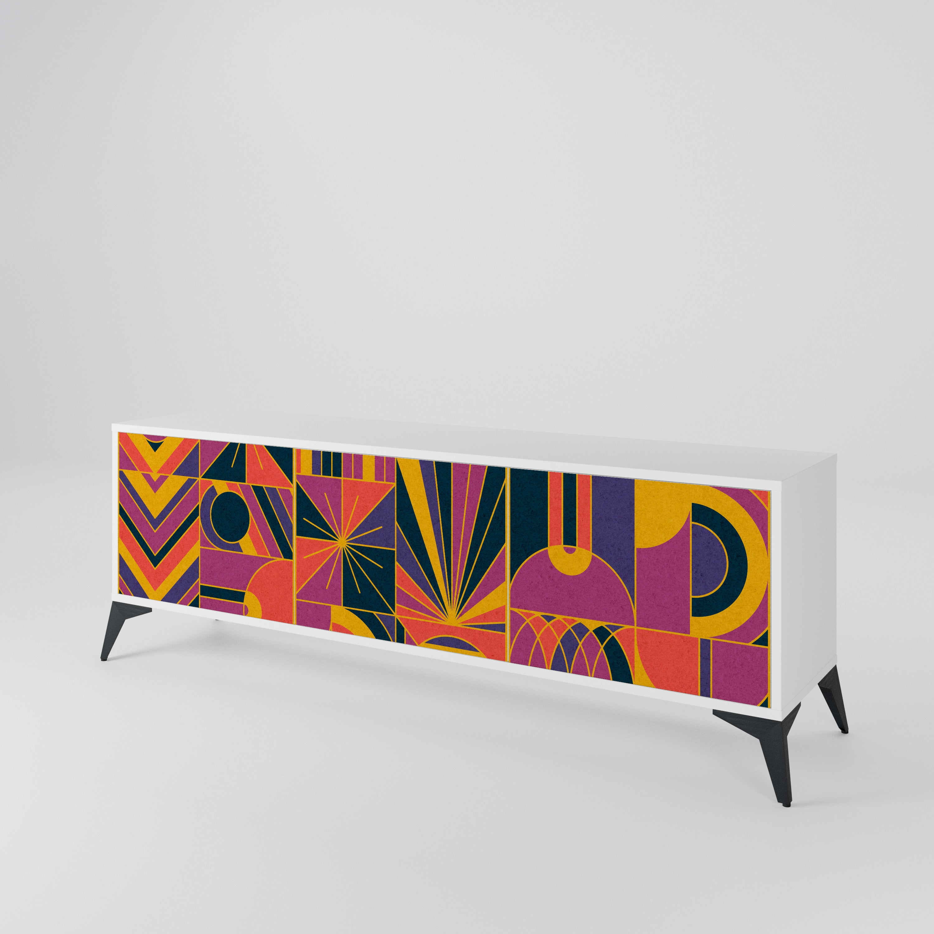 ELECTRIC PATTERNS 3-Door TV Cabinet