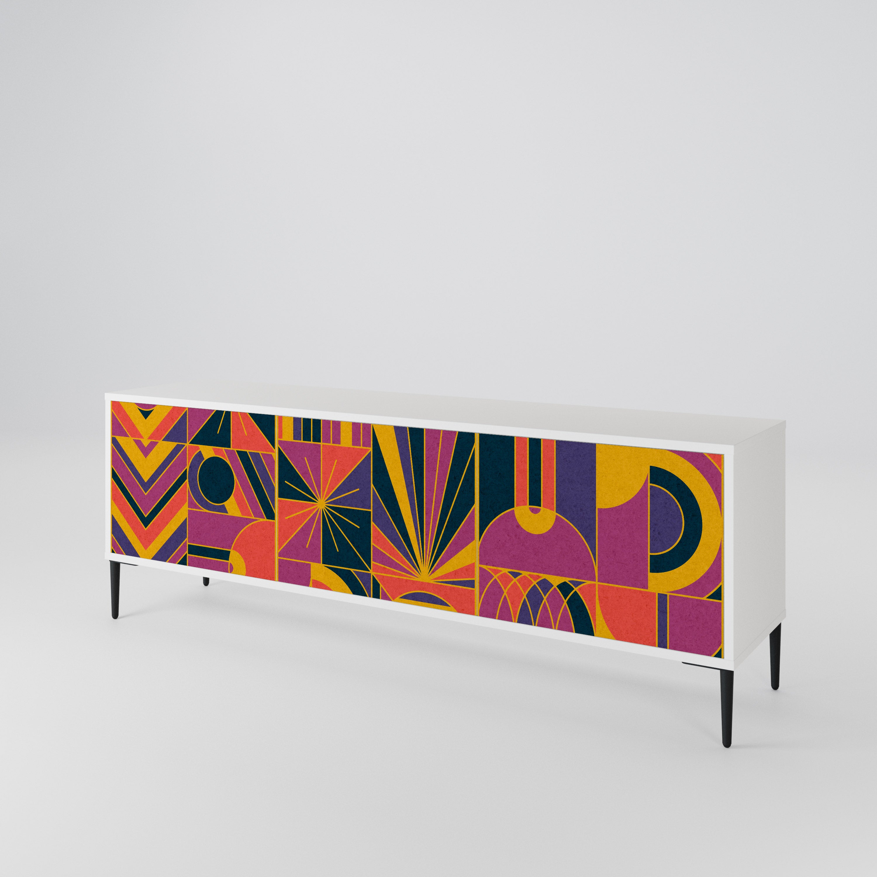 ELECTRIC PATTERNS 3-Door TV Cabinet