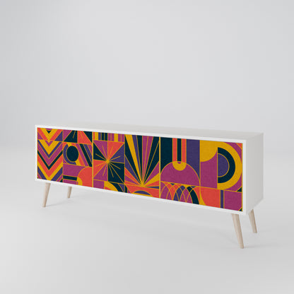 ELECTRIC PATTERNS 3-Door TV Cabinet