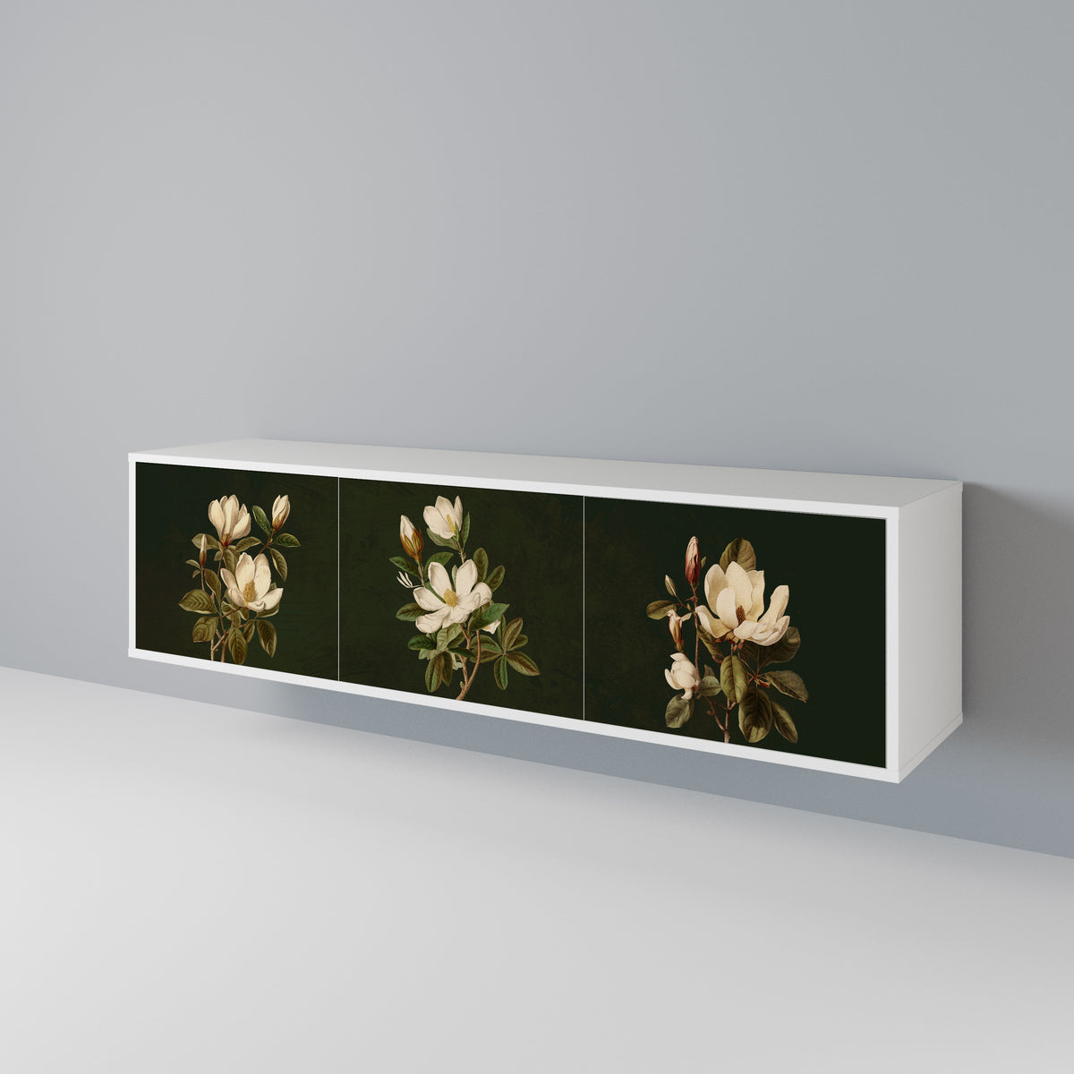 FLORAL NOIR Móvel de TV de 3 Portas