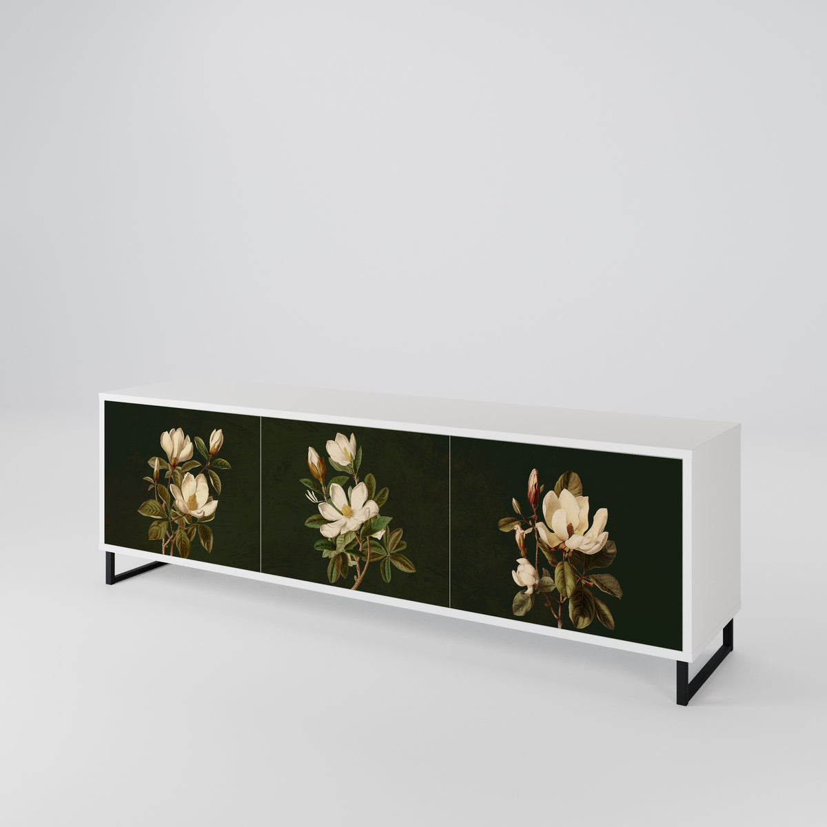 FLORAL NOIR Móvel de TV de 3 Portas