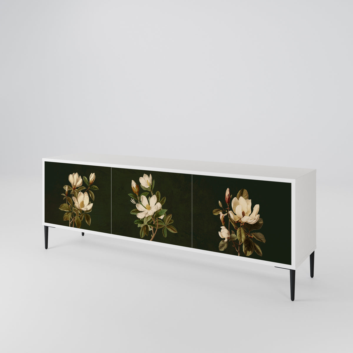 FLORAL NOIR Móvel de TV de 3 Portas