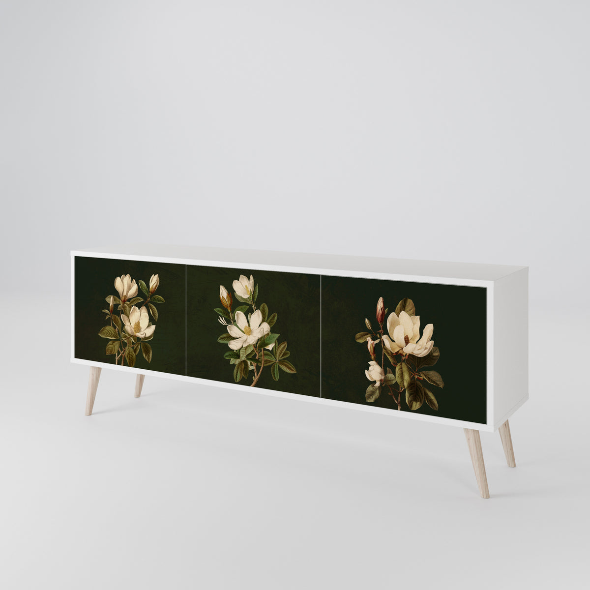 FLORAL NOIR Móvel de TV de 3 Portas