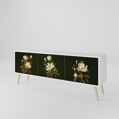 FLORAL NOIR Móvel de TV de 3 Portas