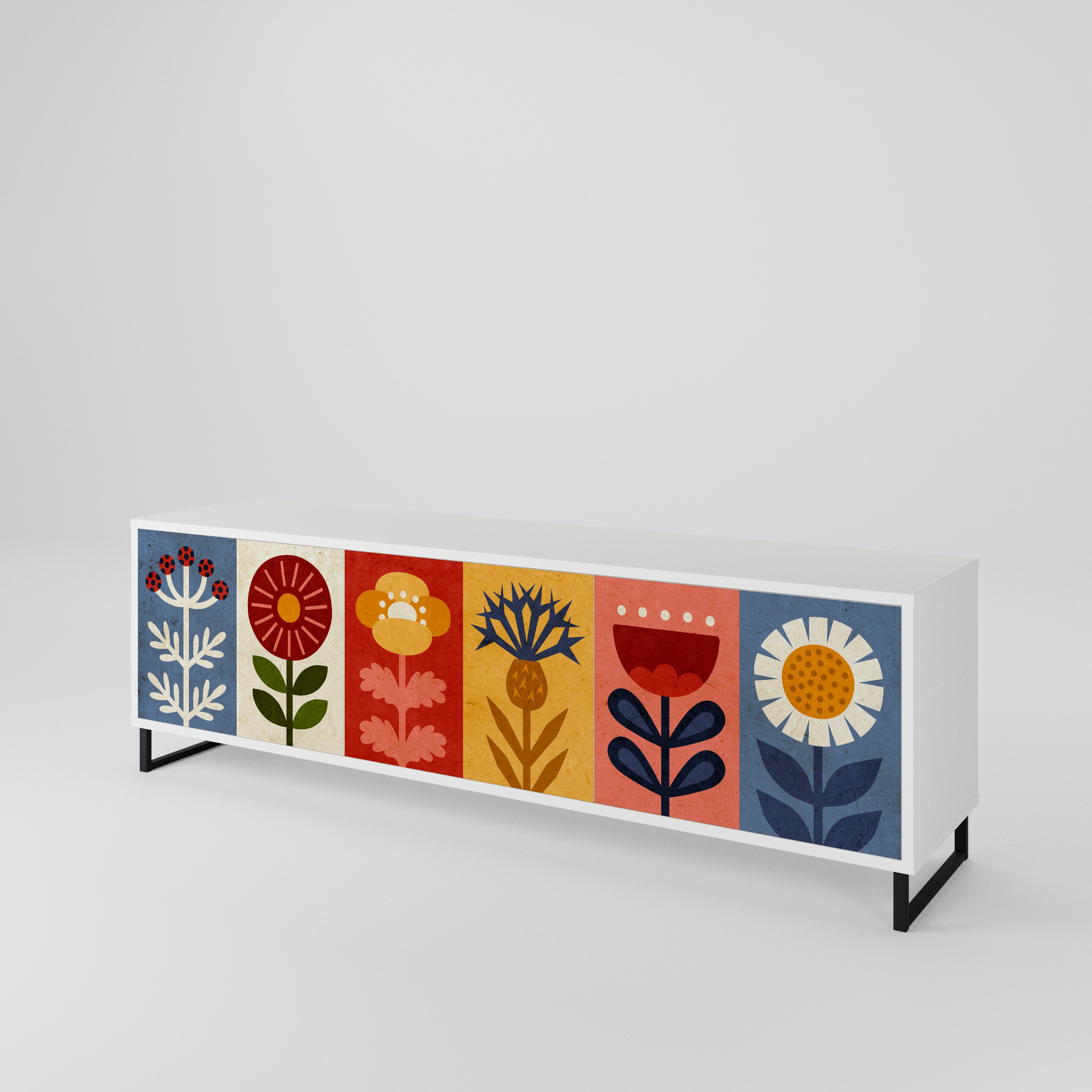 SCANDIC FLOWERET Móvel de TV de 3 Portas
