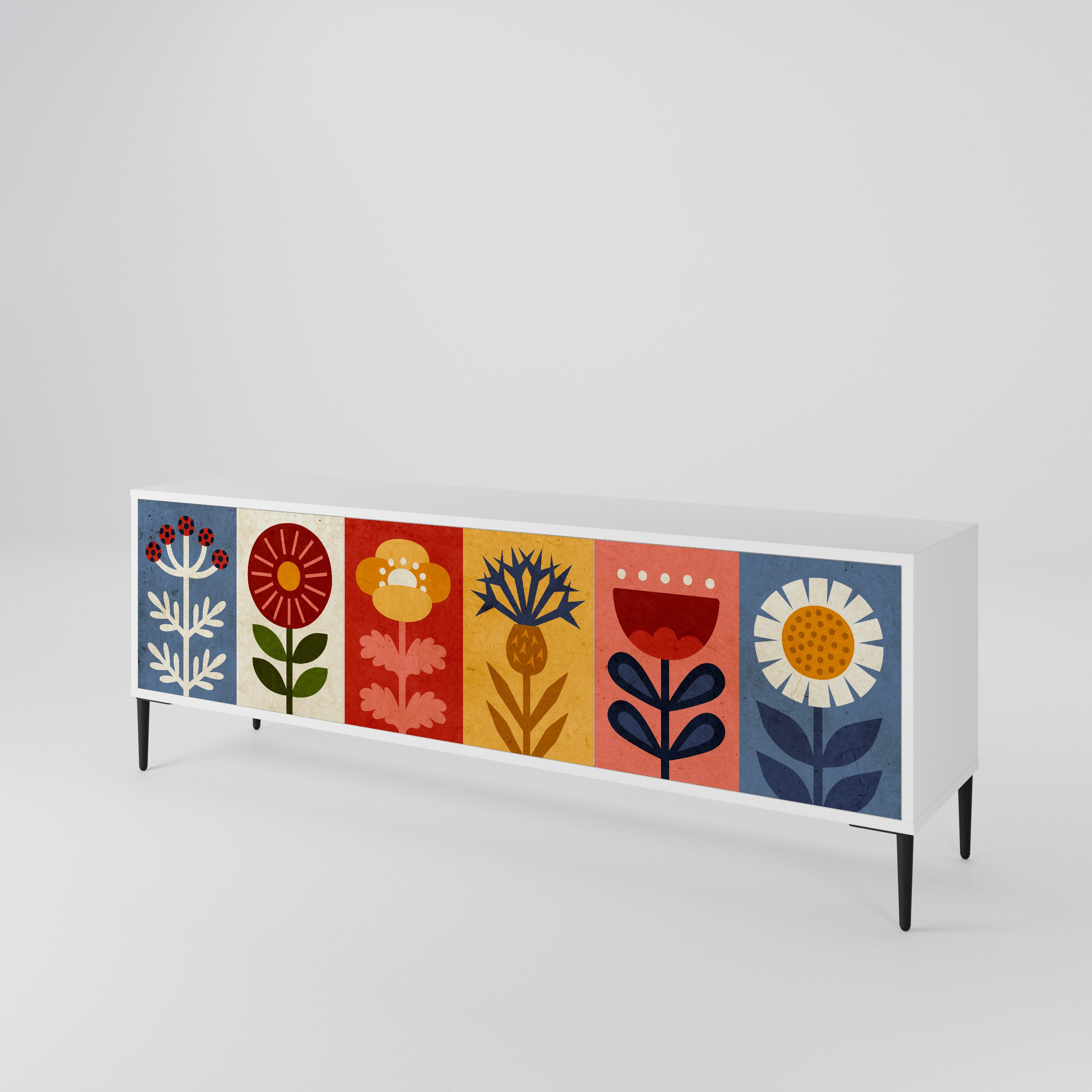 SCANDIC FLOWERET Móvel de TV de 3 Portas