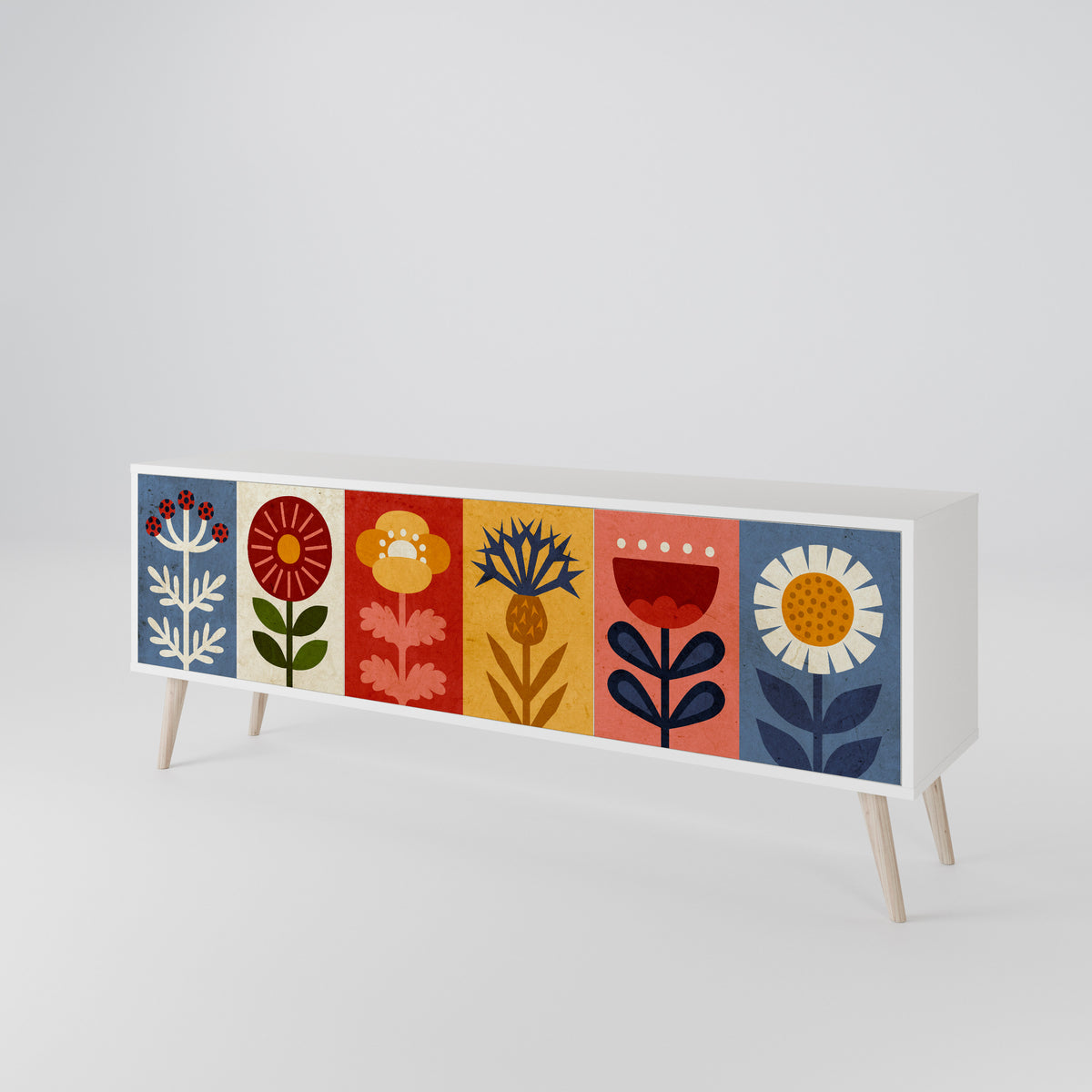 SCANDIC FLOWERET Móvel de TV de 3 Portas
