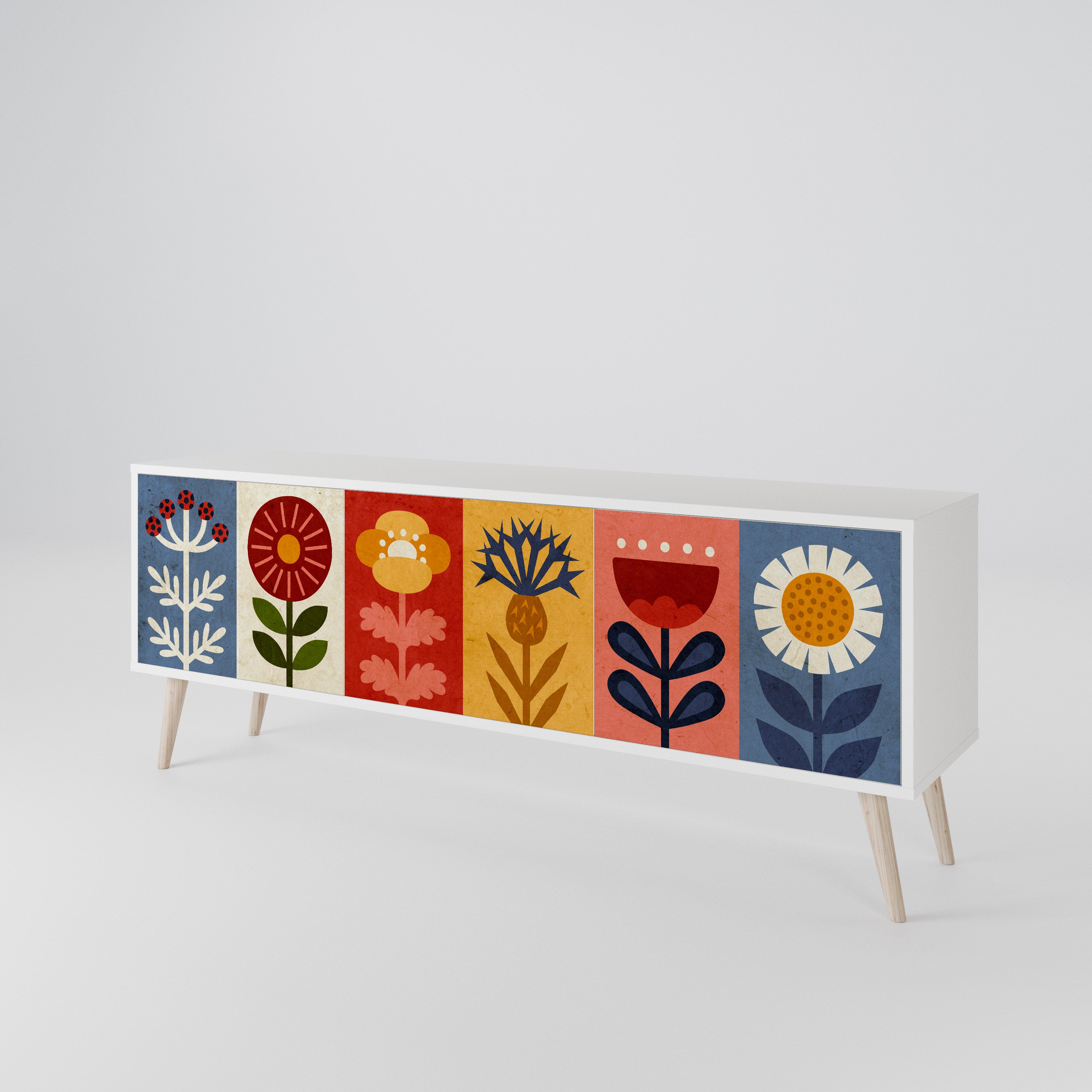 SCANDIC FLOWERET Móvel de TV de 3 Portas