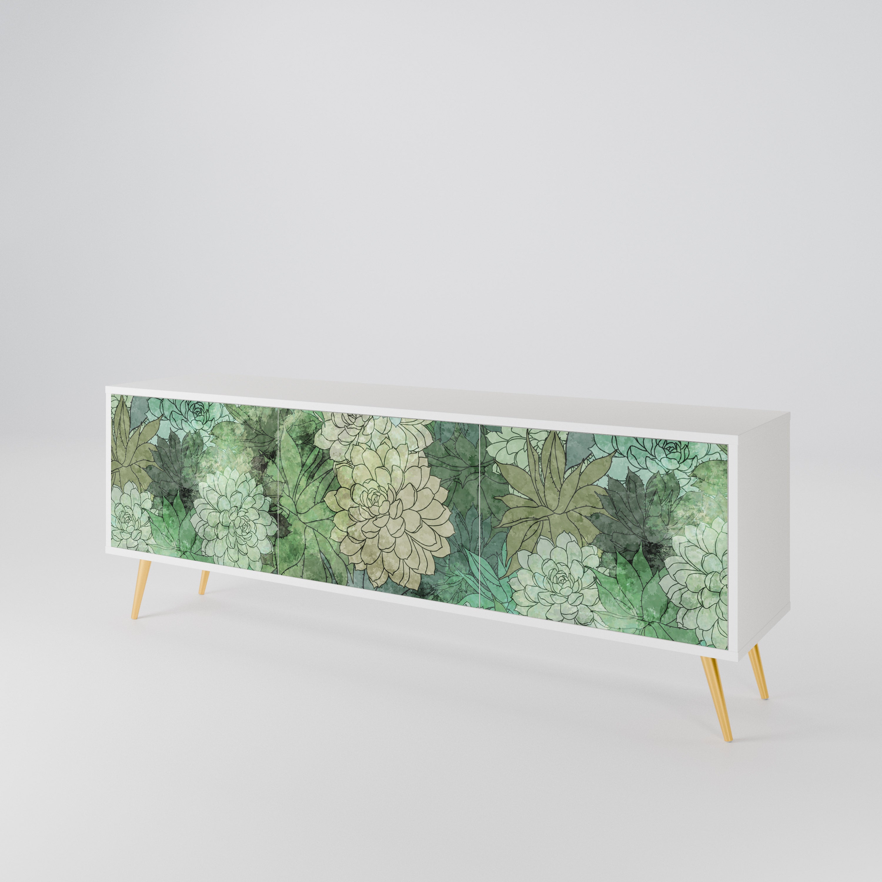 SUCCULENT CLUSTER 3-Door TV Cabinet