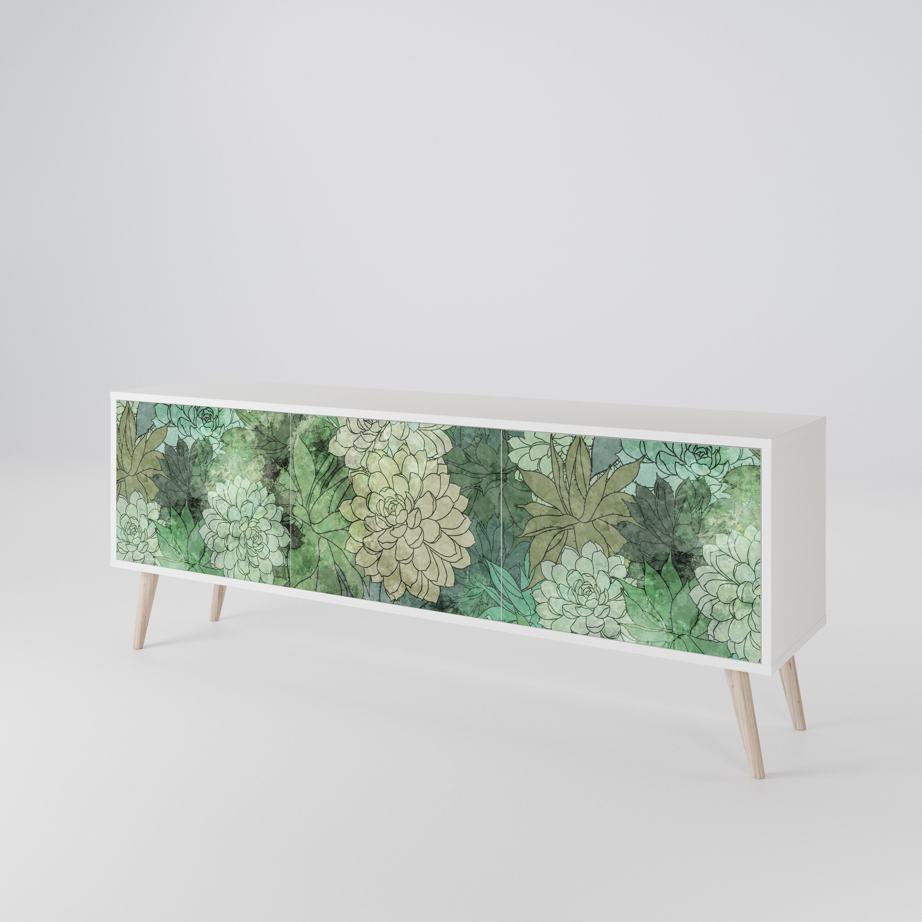 SUCCULENT CLUSTER 3-Door TV Cabinet