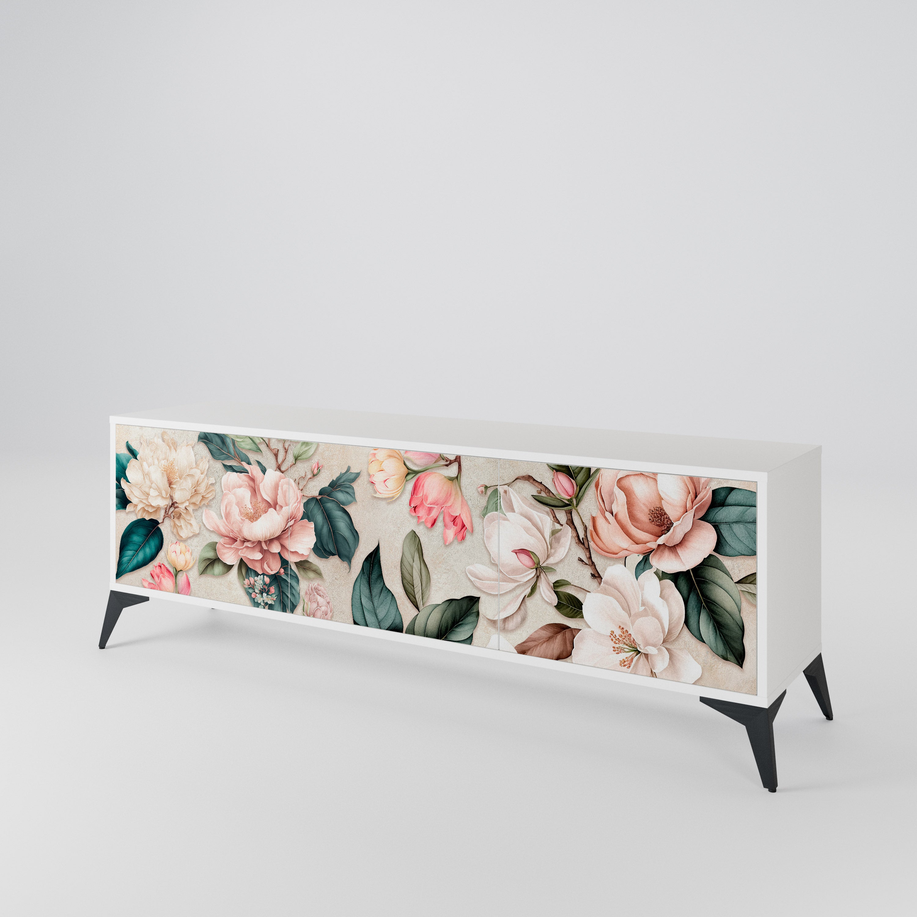 FLORAL GRACE Móvel de TV de 3 Portas