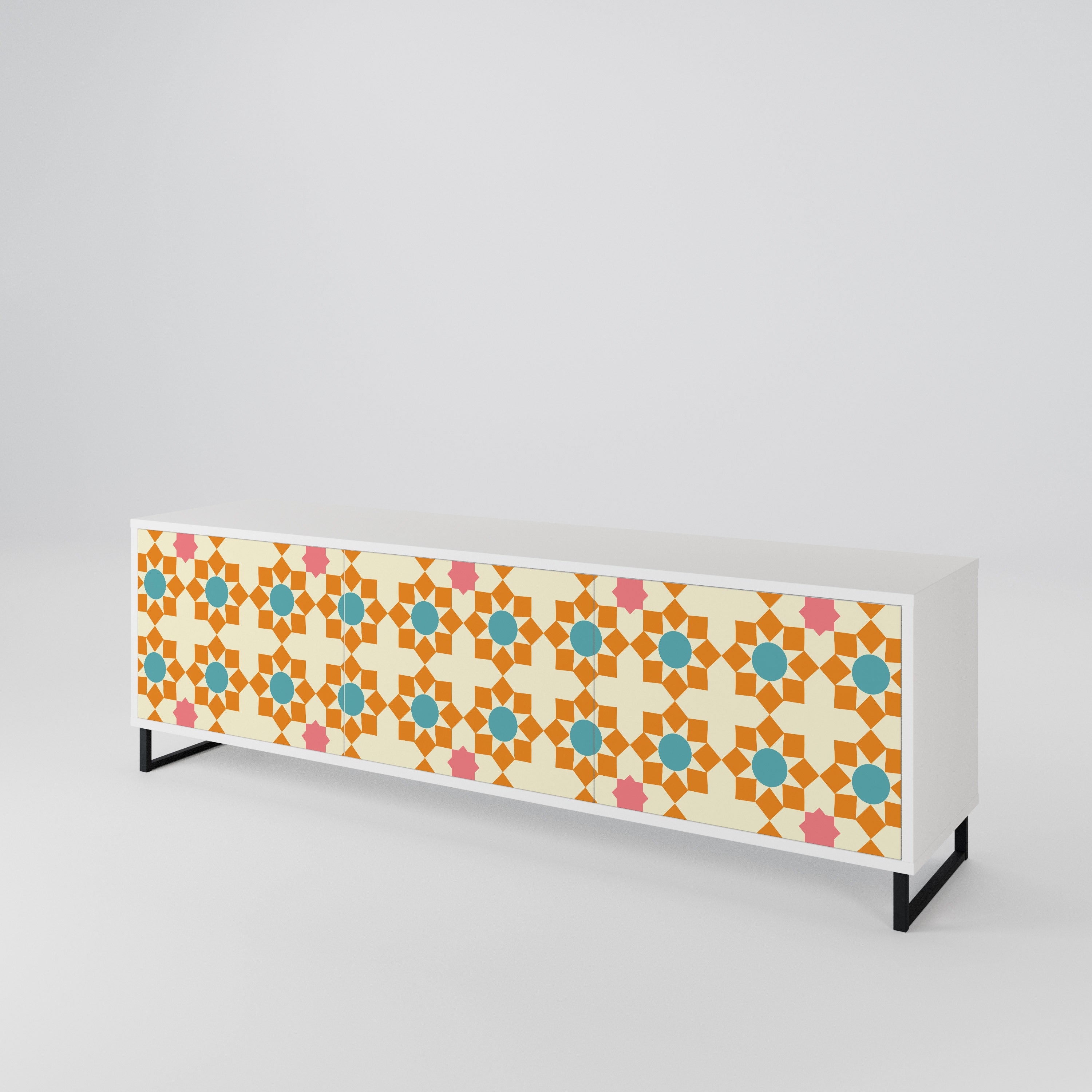 FLORAL DECOR Móvel de TV de 3 Portas