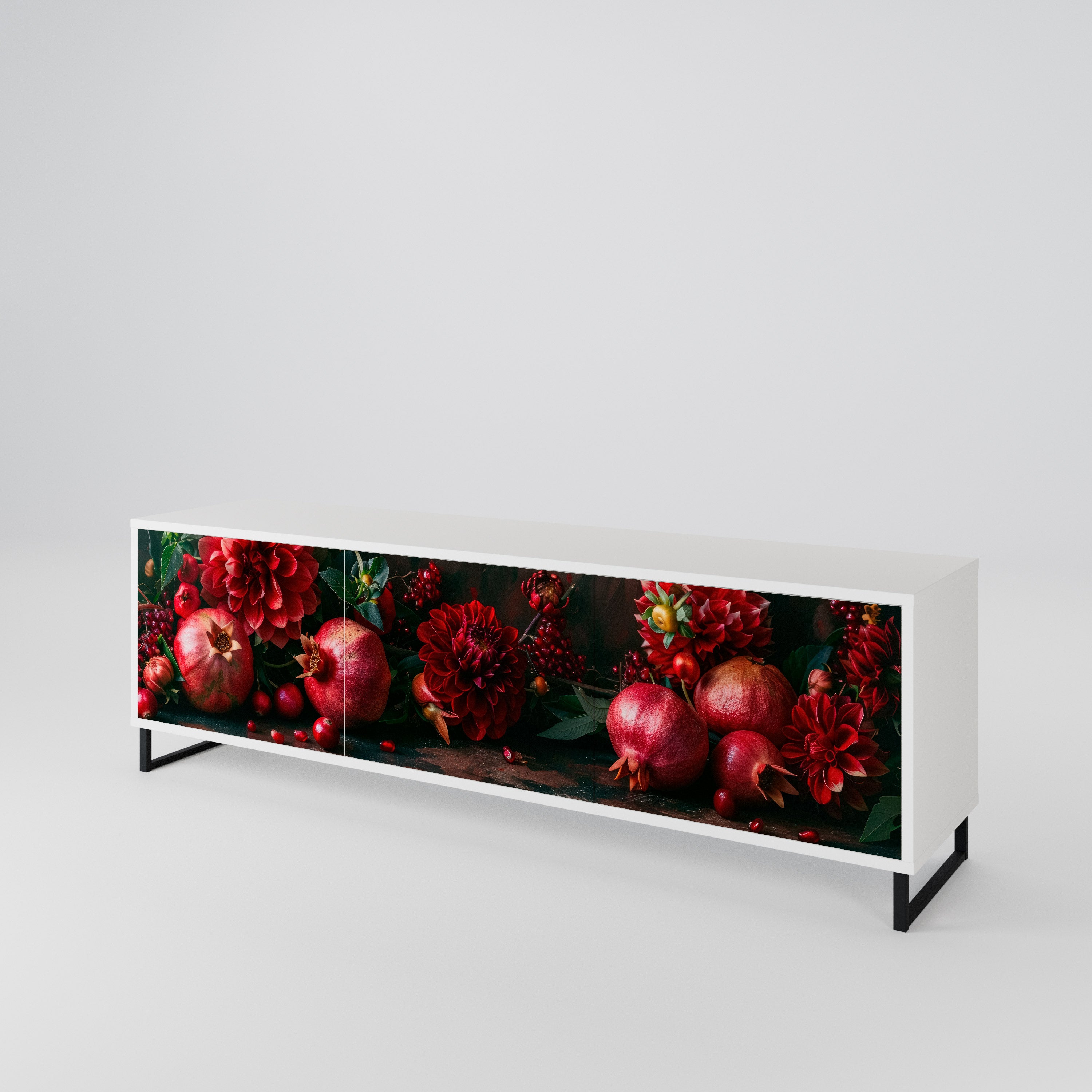 DAHLIAS AND POMEGRANATES Móvel de TV de 3 Portas