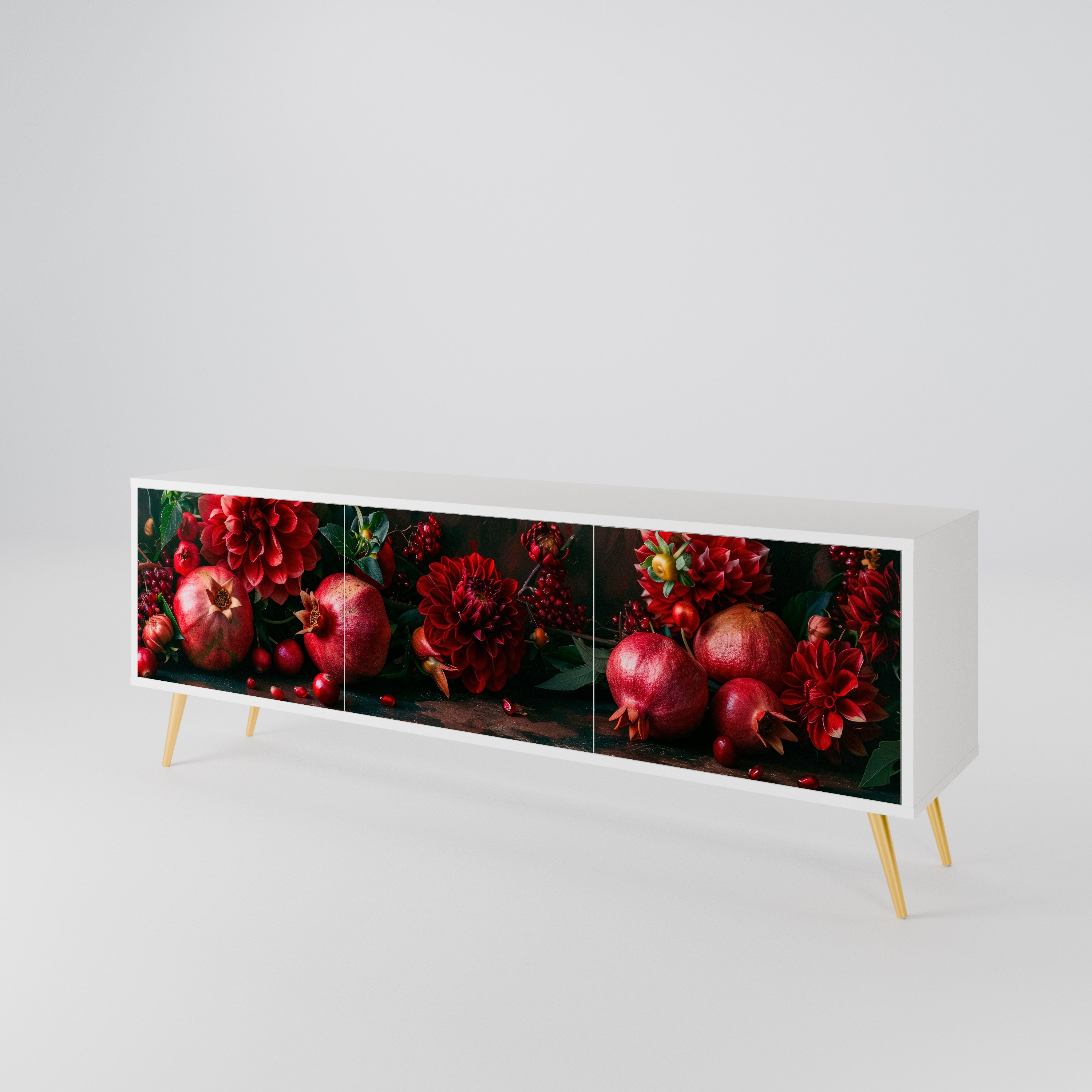 DAHLIAS AND POMEGRANATES Móvel de TV de 3 Portas