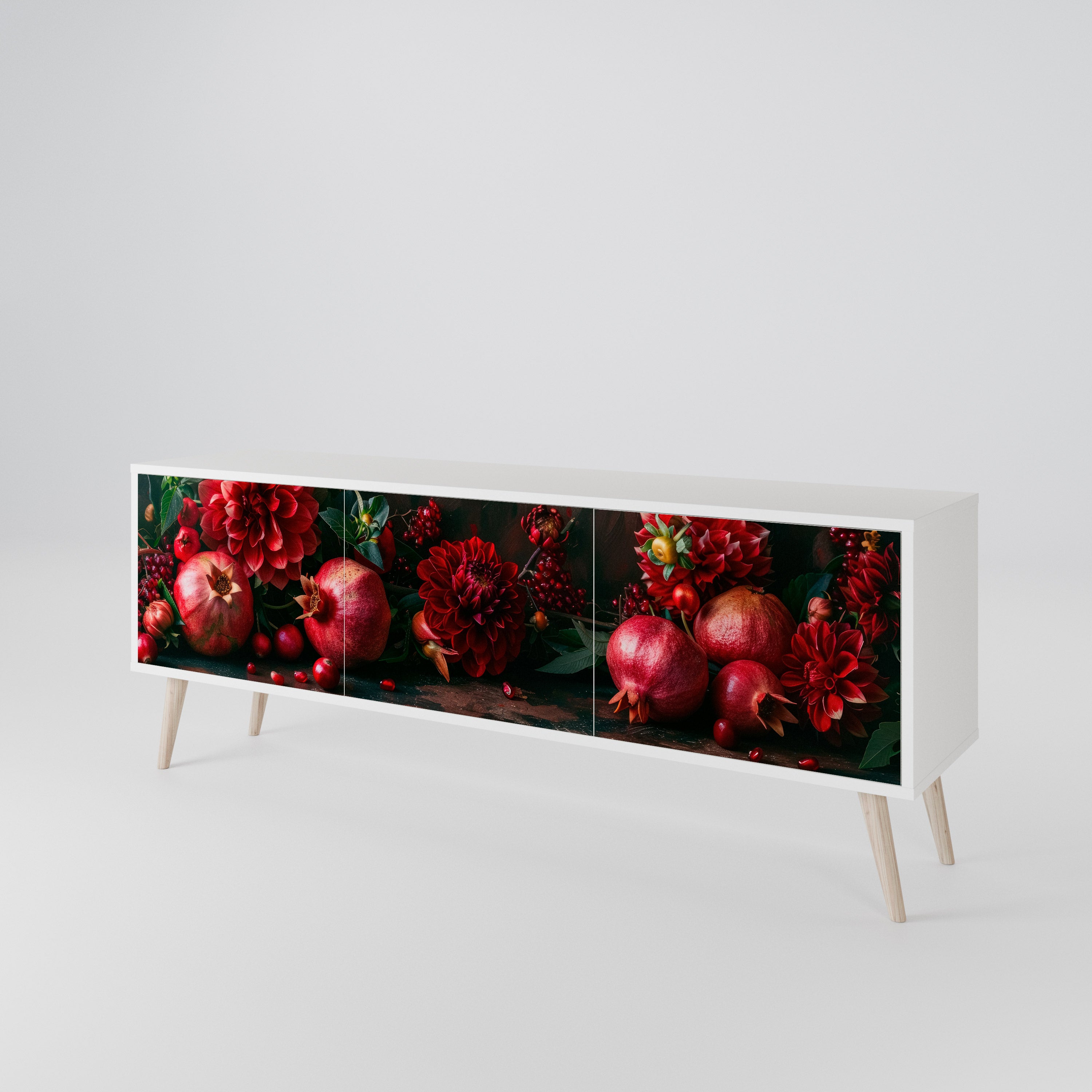 DAHLIAS AND POMEGRANATES Móvel de TV de 3 Portas