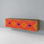 GEOMETRIC BRILLIANCE Móvel de TV com 3 Portas em Efeito Carvalho