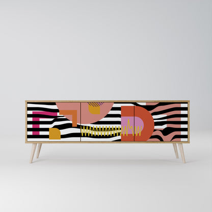 CHROMATIC ABSTRACT 3-Door TV Cabinet