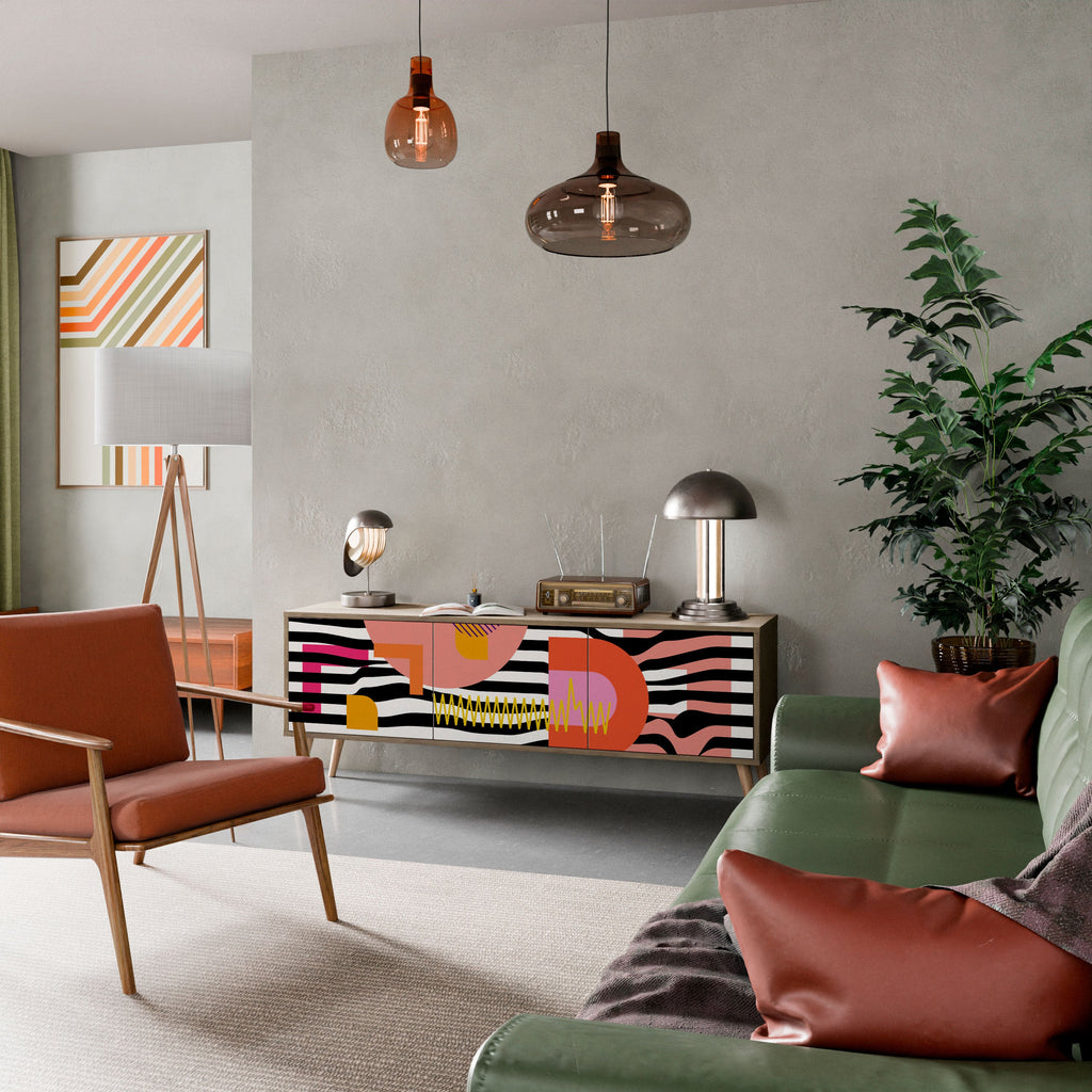 CHROMATIC ABSTRACT Móvel de TV com 3 Portas em Efeito Carvalho