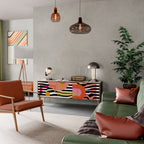 CHROMATIC ABSTRACT Móvel de TV com 3 Portas em Efeito Carvalho