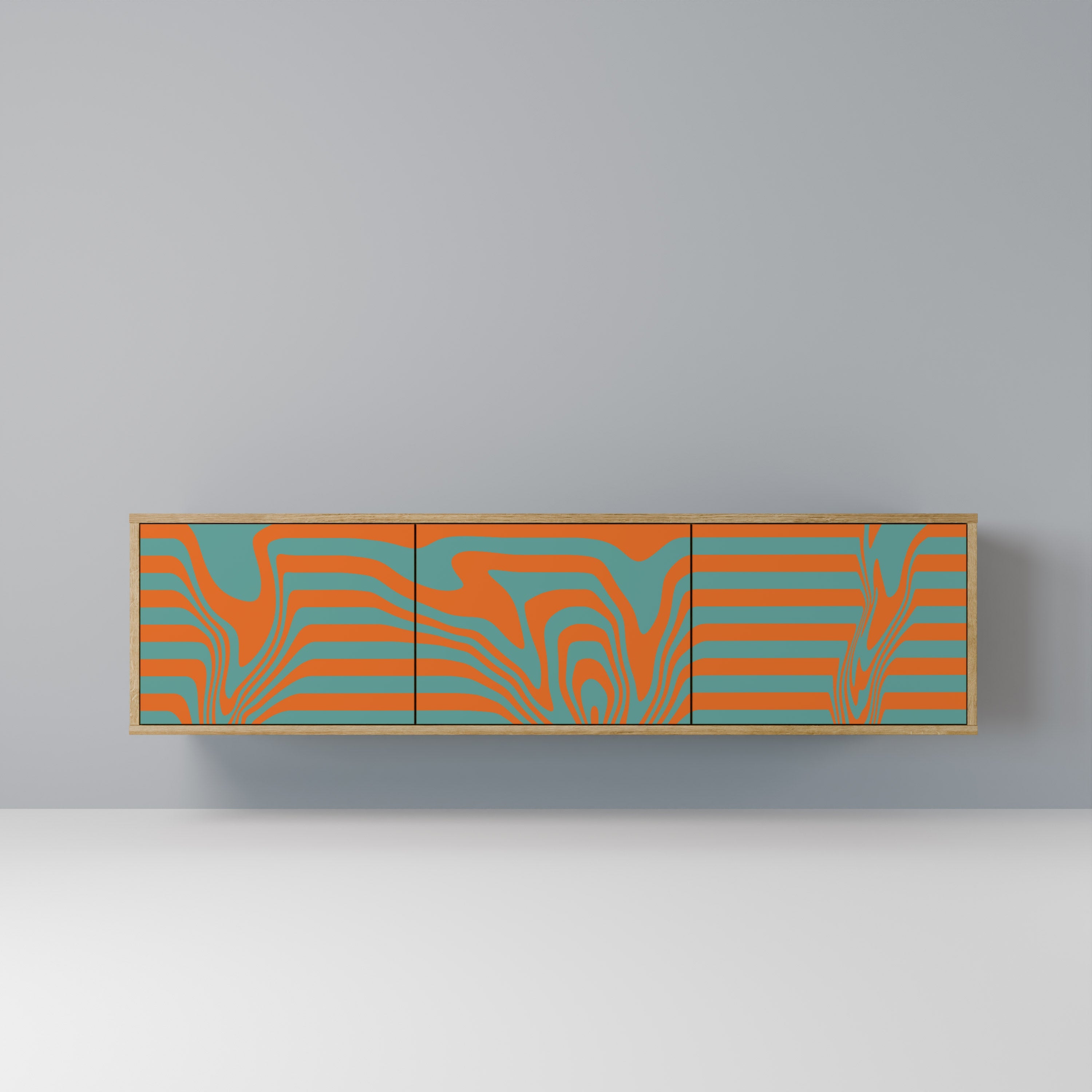 LINE COLLAPSE Móvel de TV com 3 Portas em Efeito Carvalho