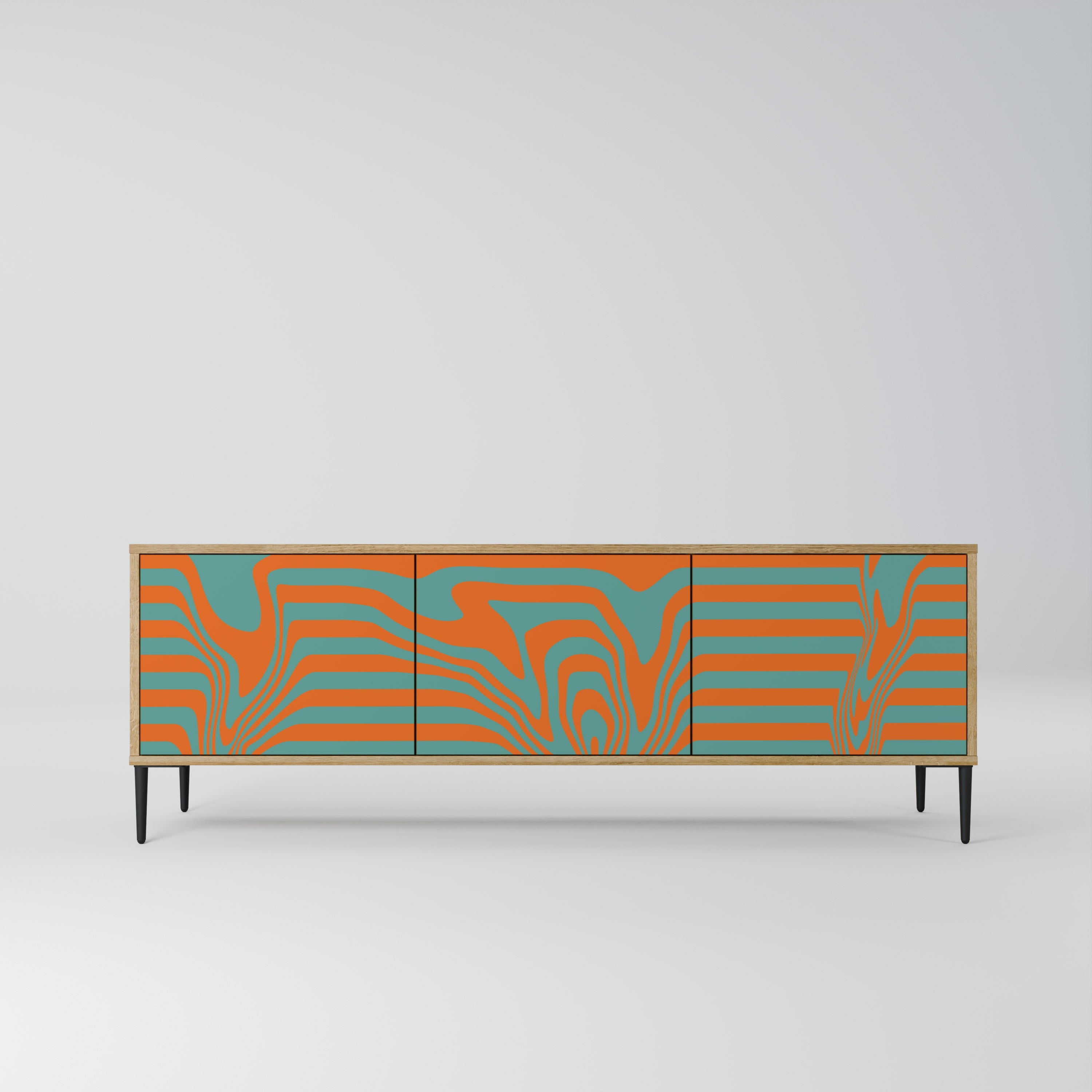 LINE COLLAPSE Móvel de TV com 3 Portas em Efeito Carvalho