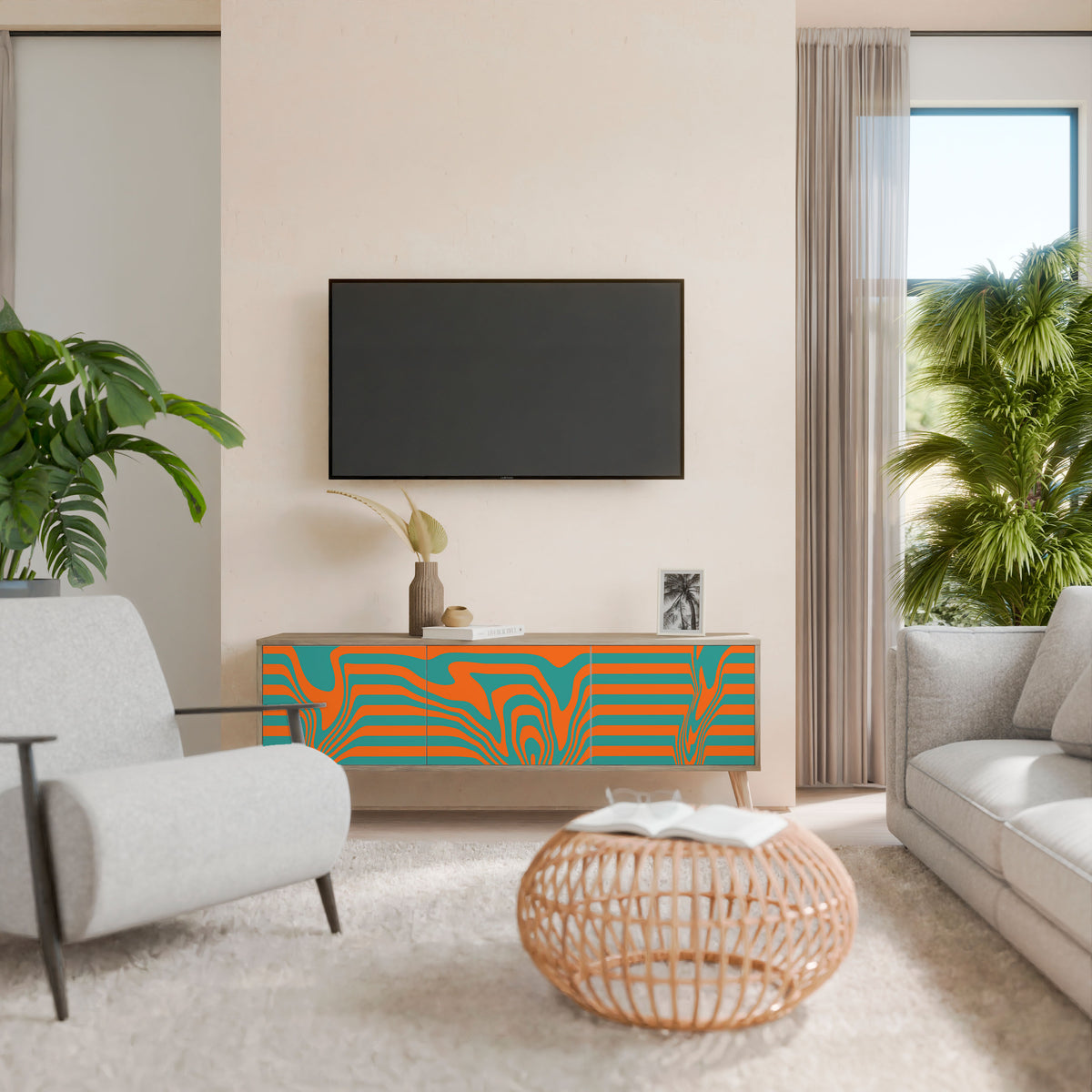 LINE COLLAPSE 3-Door TV Cabinet