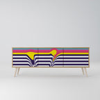 COLORFUL DIVERSION Móvel de TV com 3 Portas em Efeito Carvalho