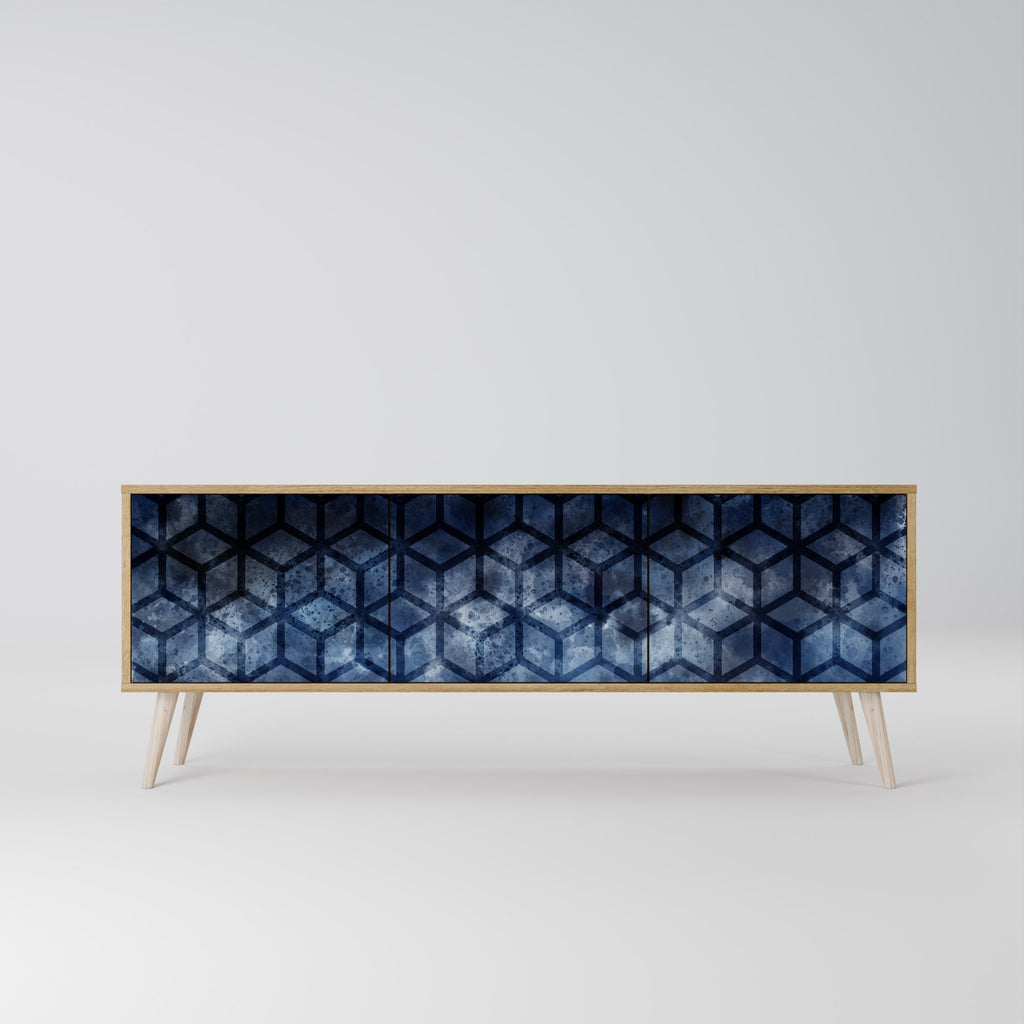 CUBIC MIST Móvel de TV com 3 Portas em Efeito Carvalho