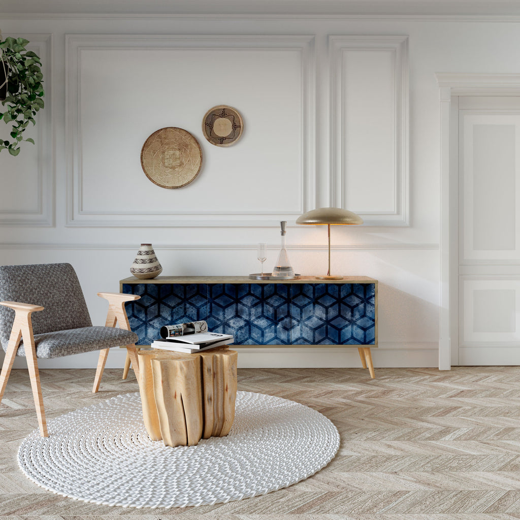 CUBIC MIST Móvel de TV com 3 Portas em Efeito Carvalho