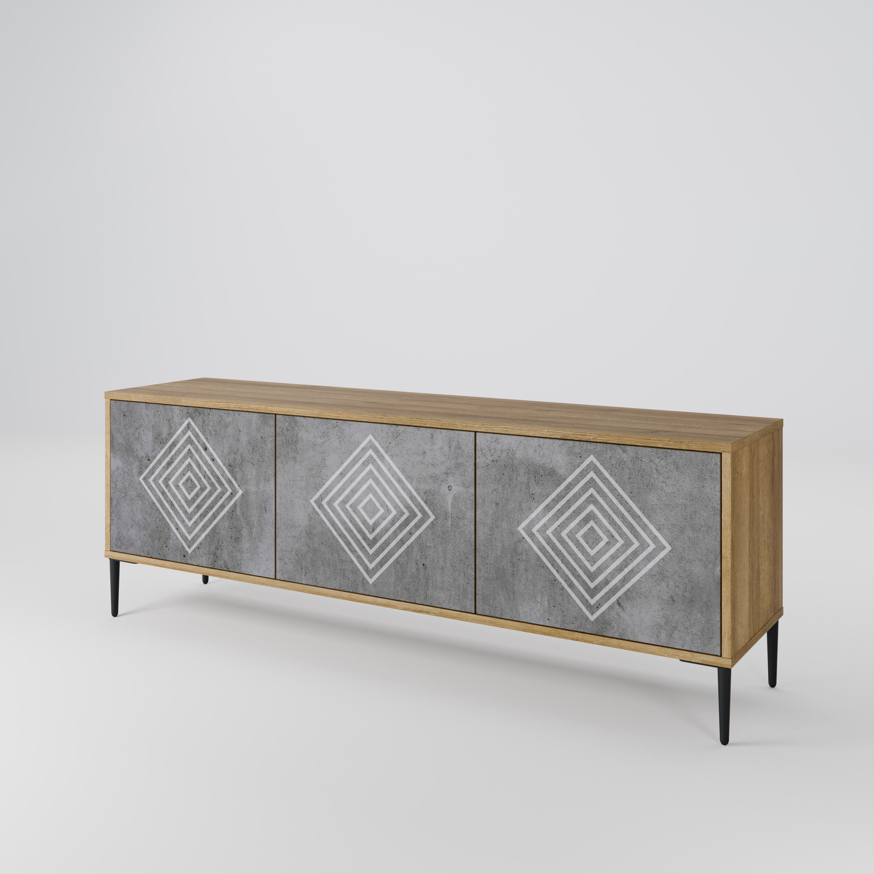 POLYGONAL ARTISTRY 3-Door TV Cabinet