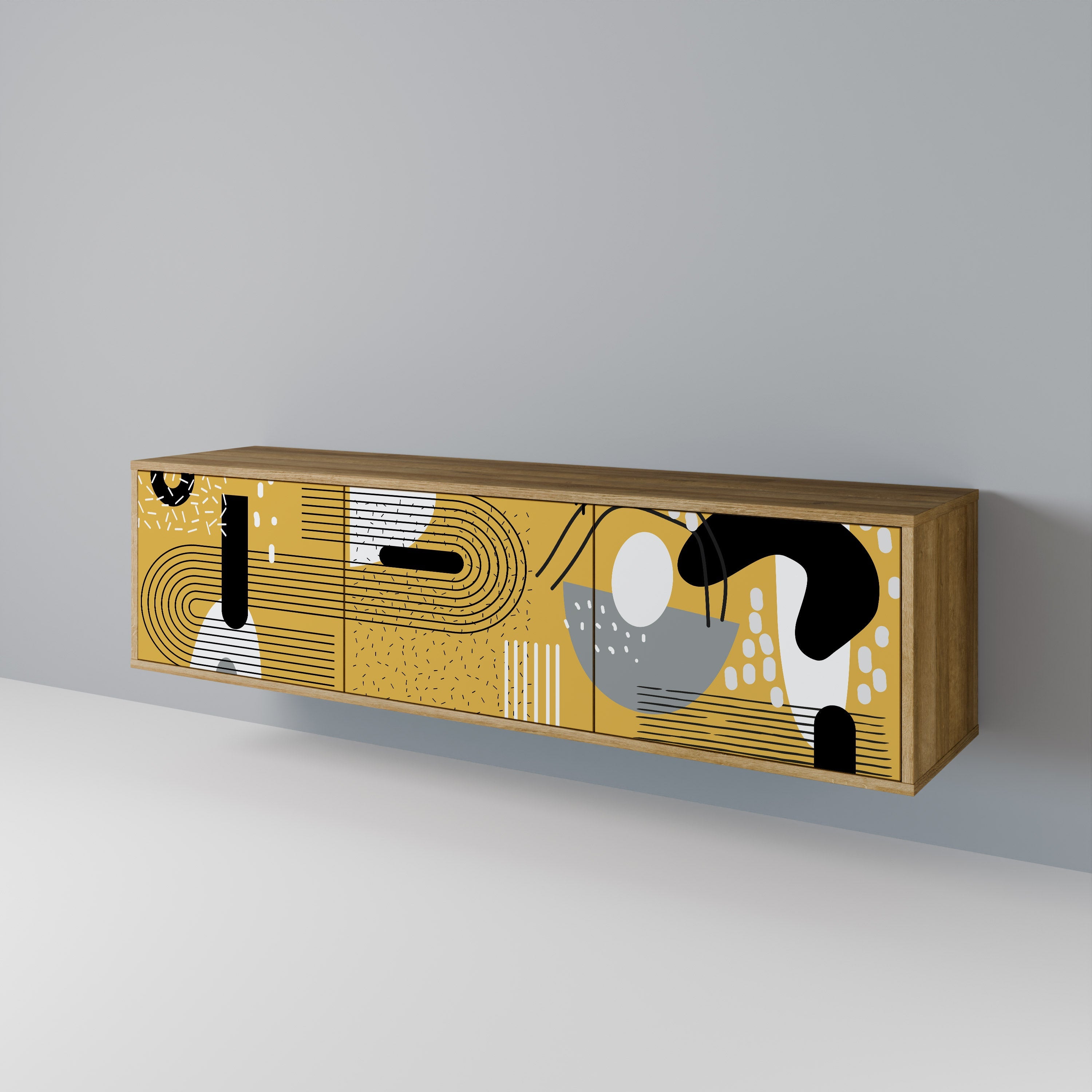 SHAPESHIFT SYMPHONY 3-Door TV Stand in Oak Effect