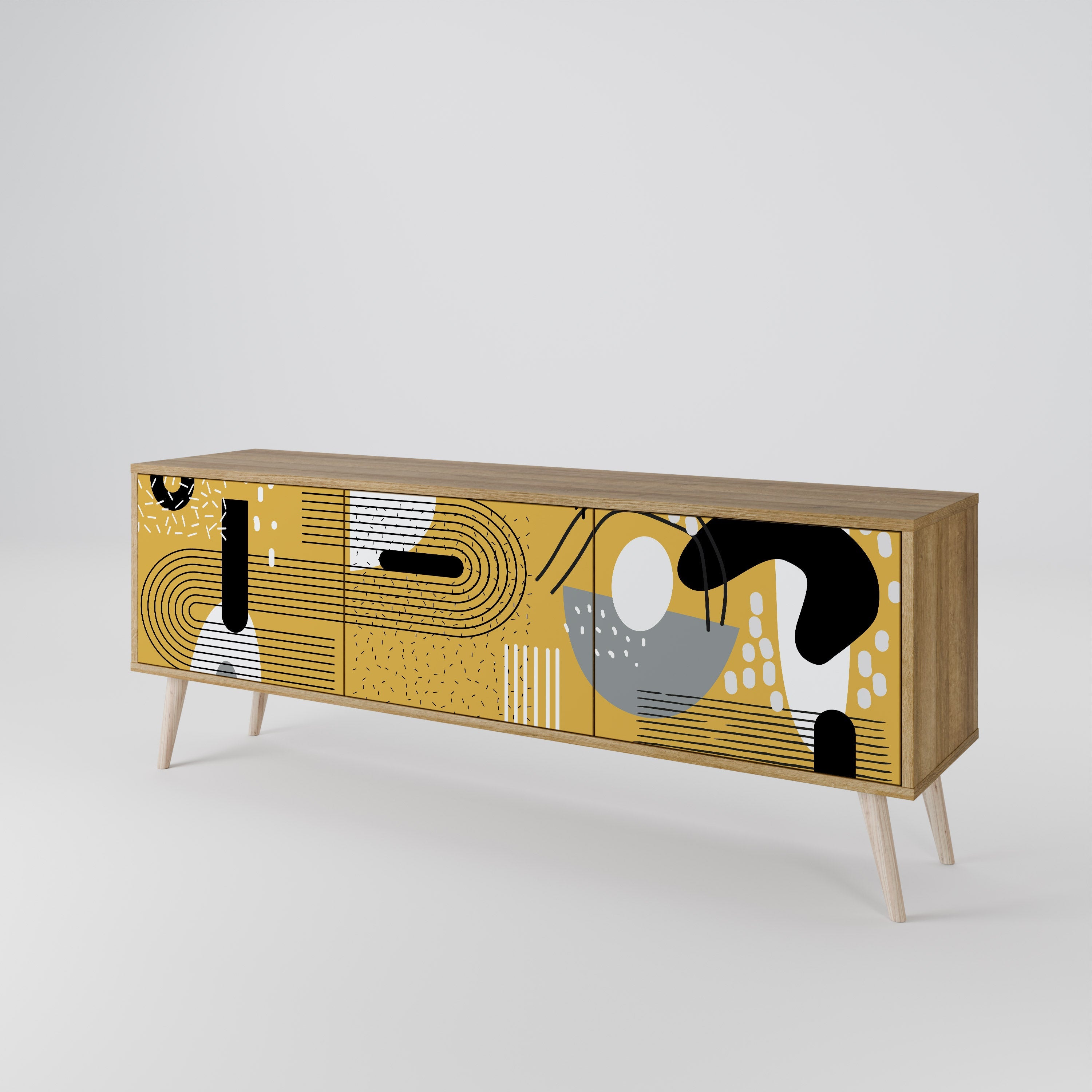 SHAPESHIFT SYMPHONY Móvel de TV com 3 Portas em Efeito Carvalho