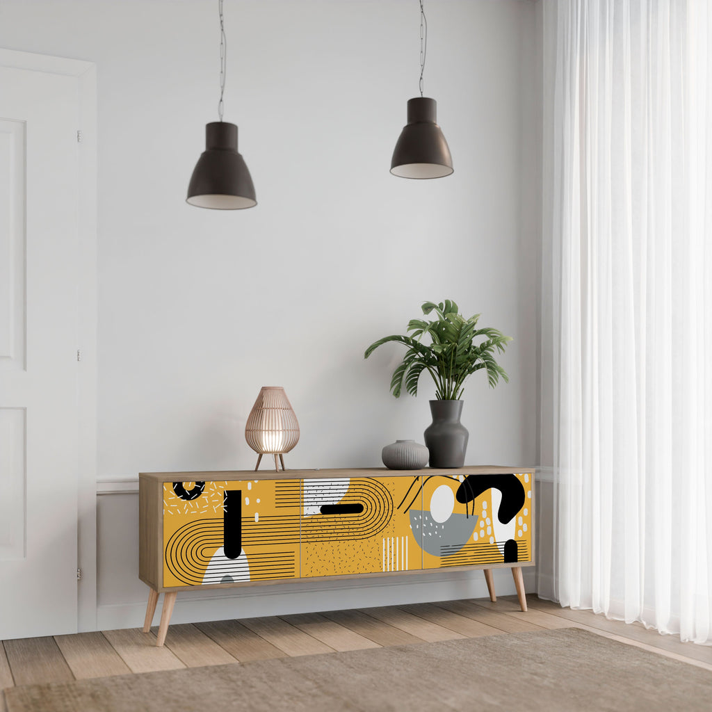 SHAPESHIFT SYMPHONY 3-Door TV Stand in Oak Effect