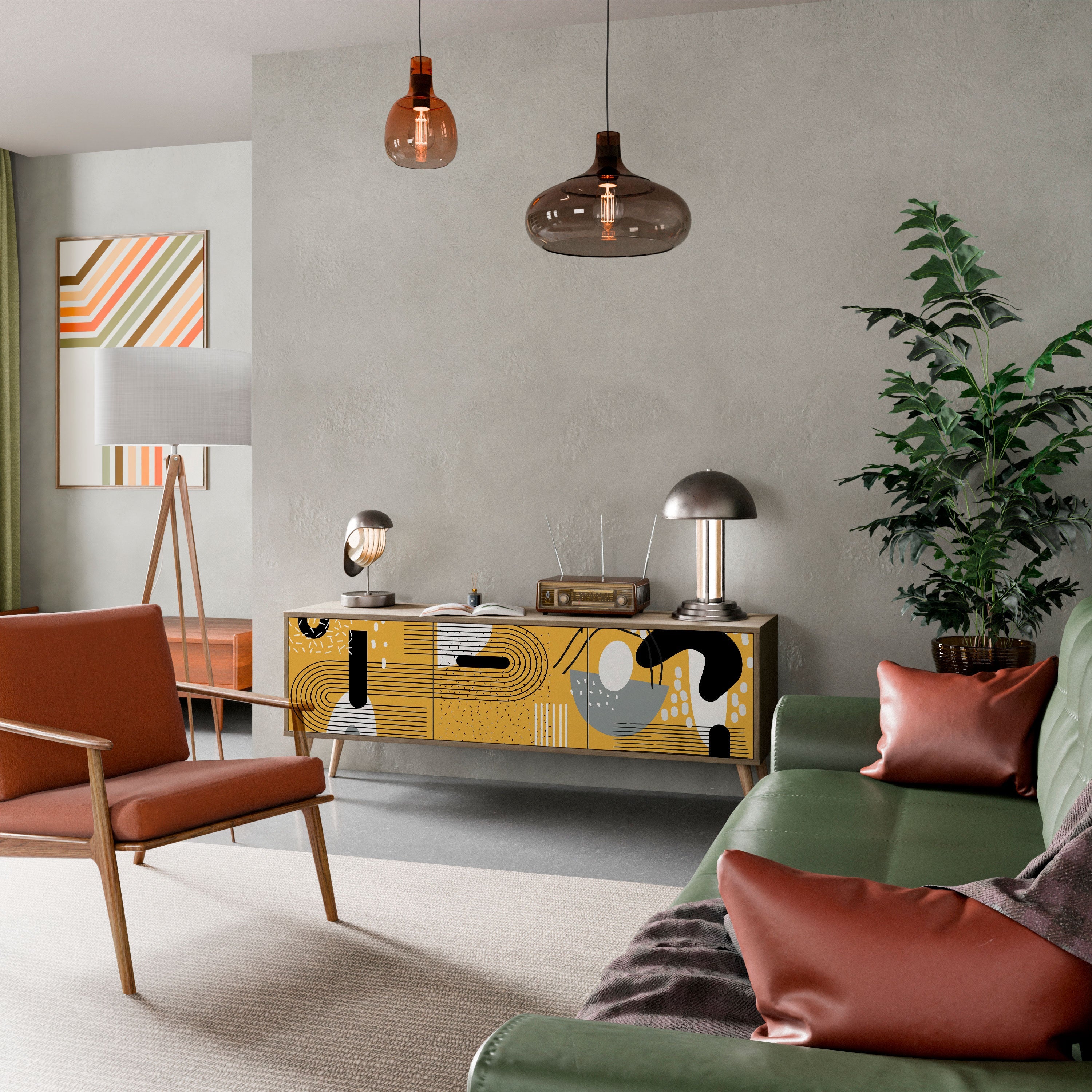 SHAPESHIFT SYMPHONY 3-Door TV Stand in Oak Effect