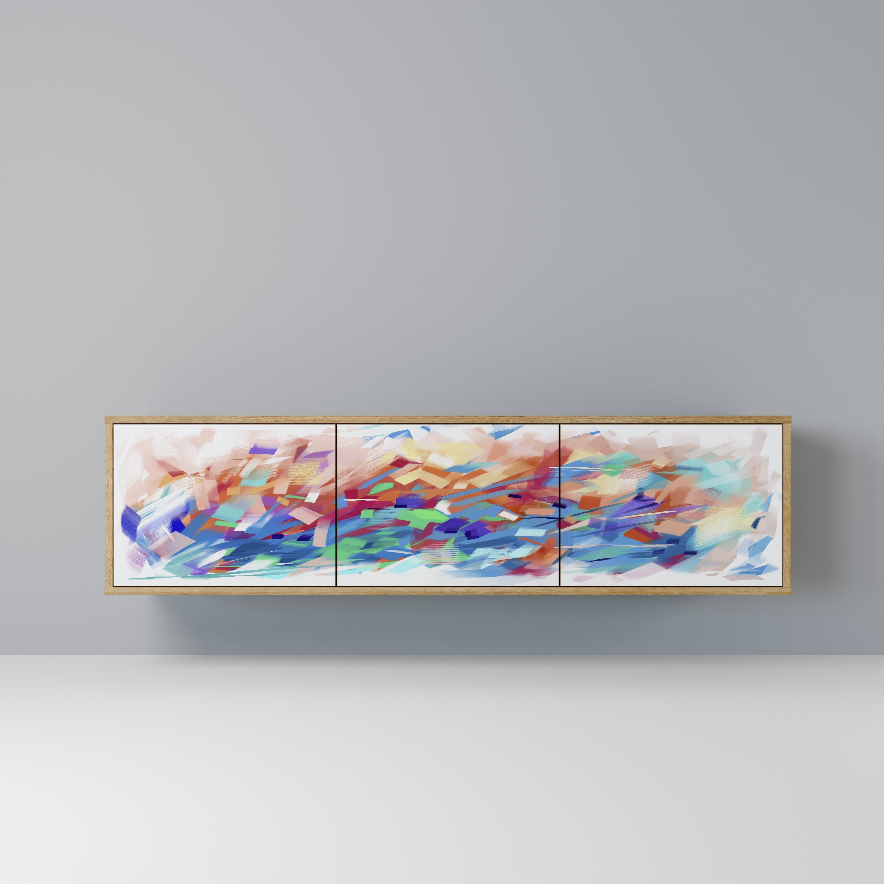 FINESSE MASH-UP Móvel de TV com 3 Portas em Efeito Carvalho