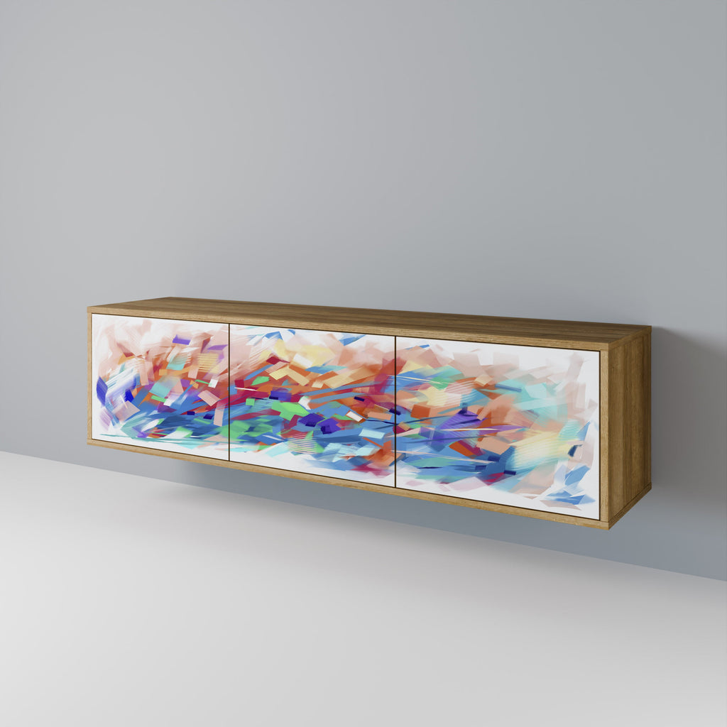 FINESSE MASH-UP Móvel de TV com 3 Portas em Efeito Carvalho