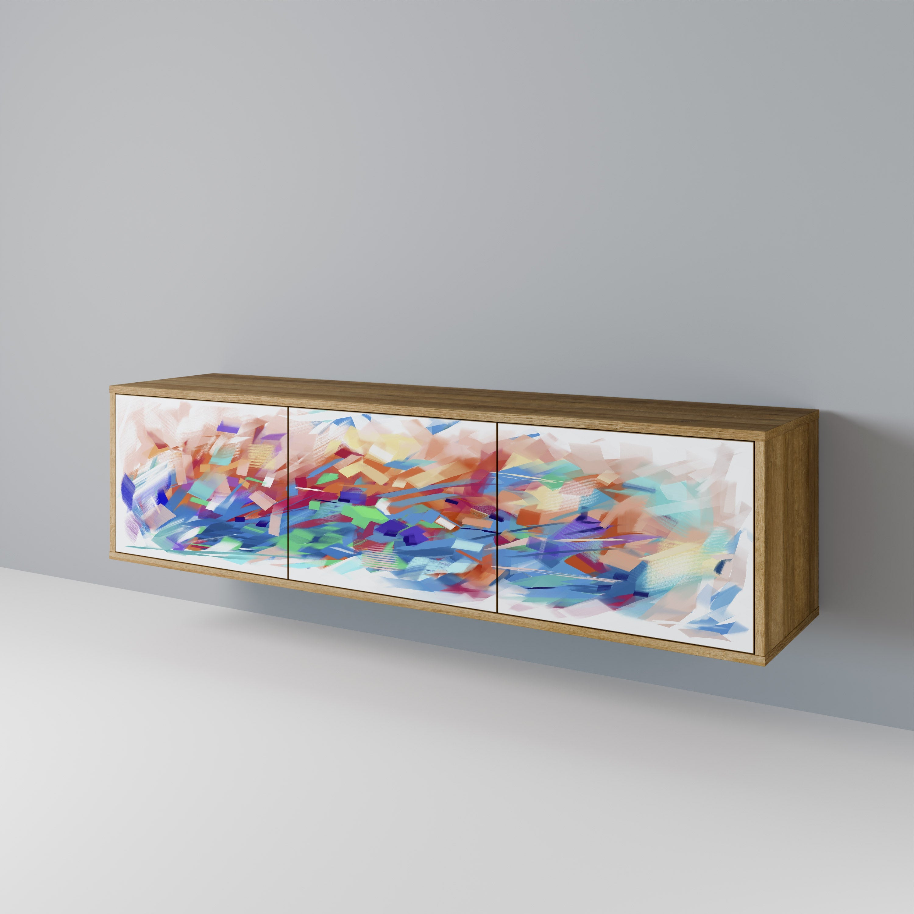 FINESSE MASH-UP Móvel de TV com 3 Portas em Efeito Carvalho