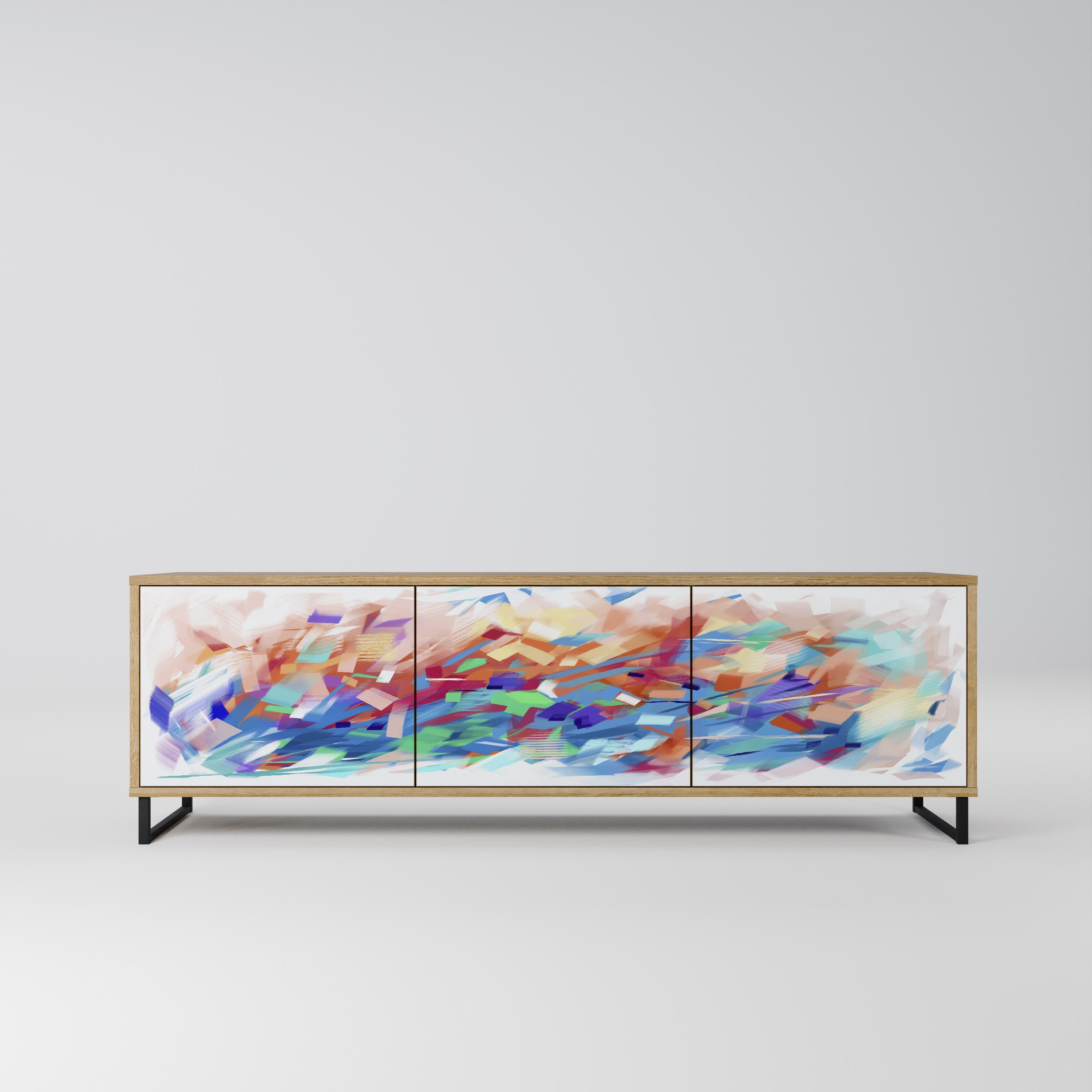 FINESSE MASH-UP Móvel de TV com 3 Portas em Efeito Carvalho