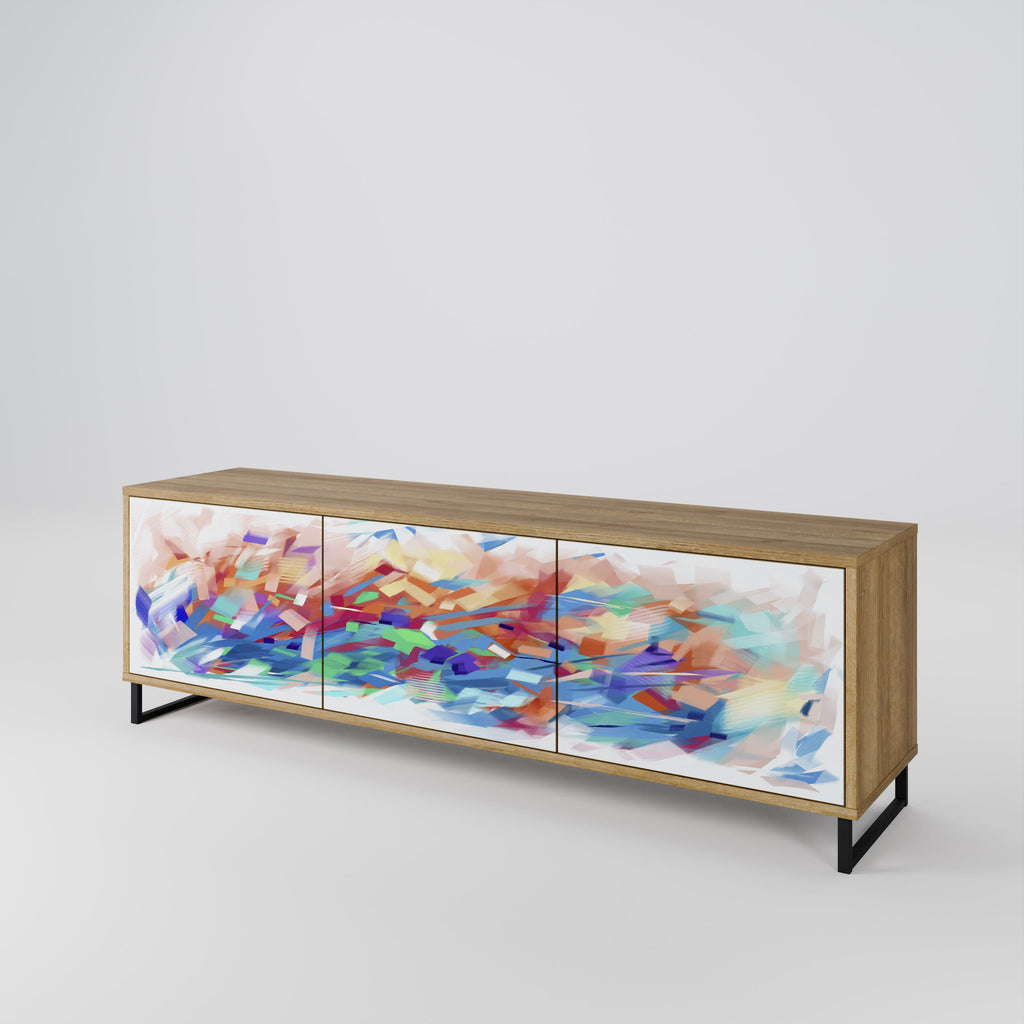 FINESSE MASH-UP Móvel de TV com 3 Portas em Efeito Carvalho