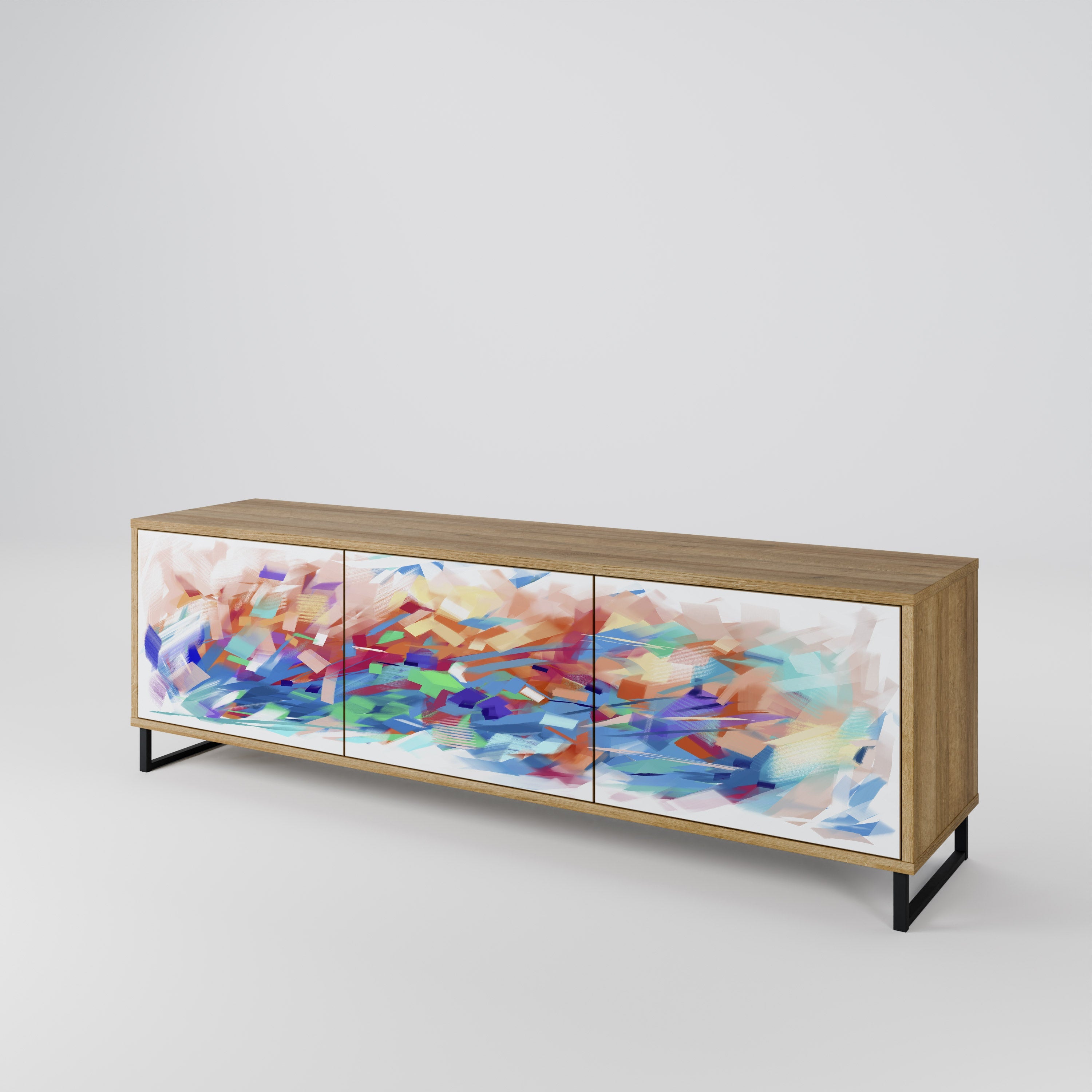 FINESSE MASH-UP Móvel de TV com 3 Portas em Efeito Carvalho