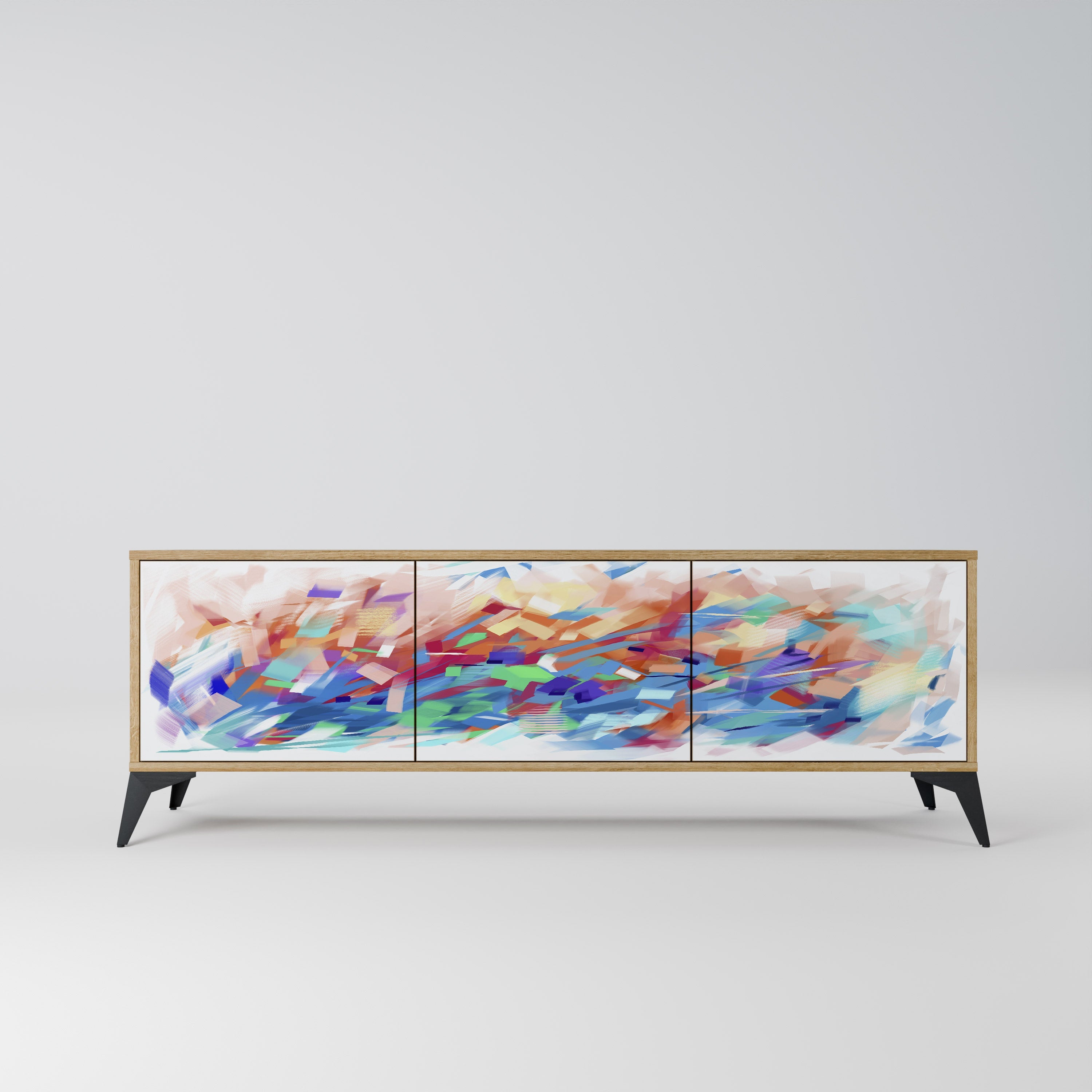 FINESSE MASH-UP Móvel de TV com 3 Portas em Efeito Carvalho