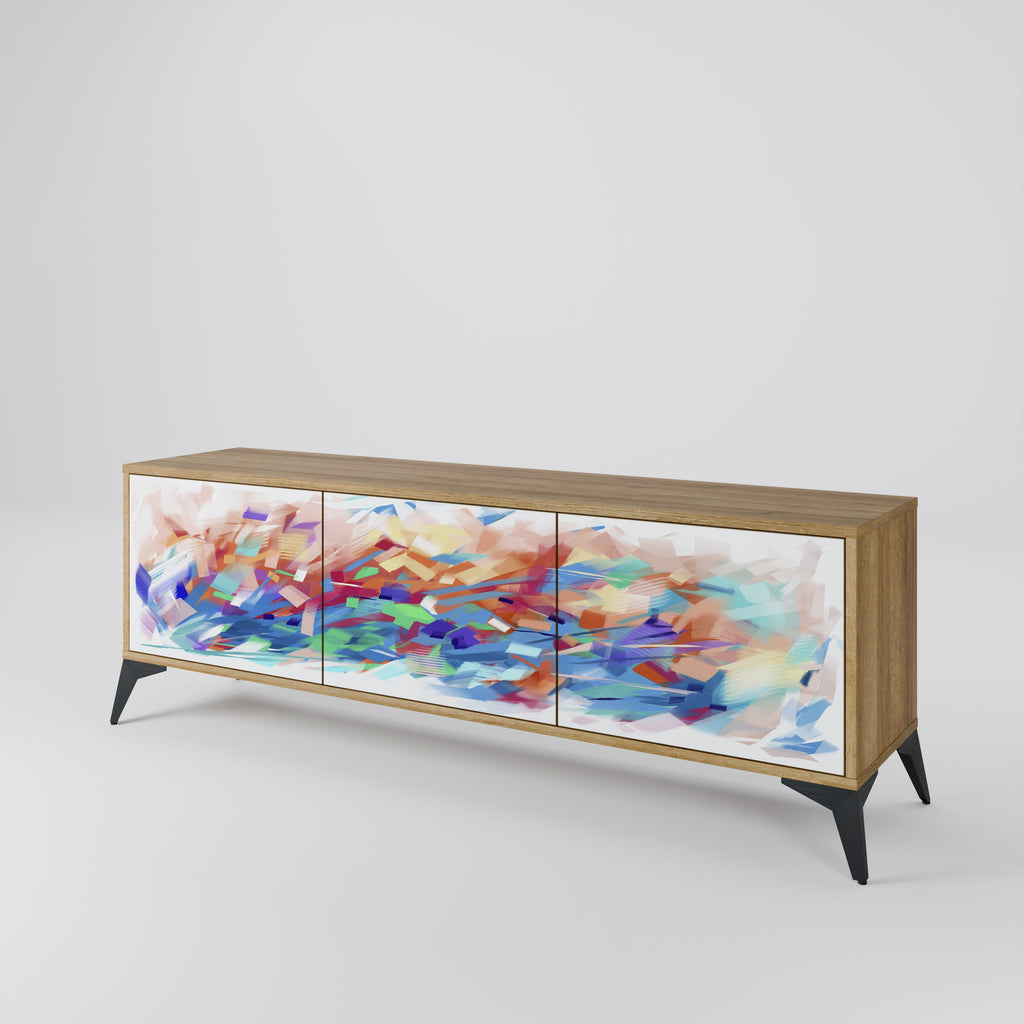 FINESSE MASH-UP Móvel de TV com 3 Portas em Efeito Carvalho