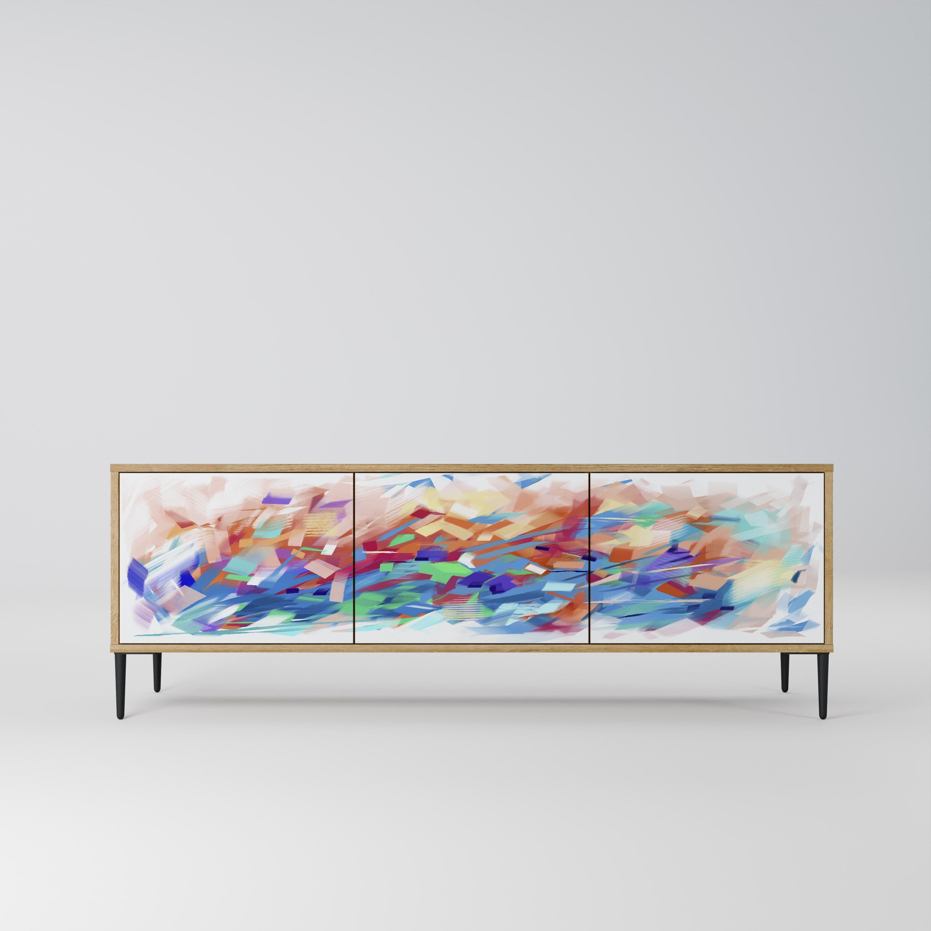 FINESSE MASH-UP Móvel de TV com 3 Portas em Efeito Carvalho