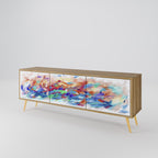 FINESSE MASH-UP Móvel de TV com 3 Portas em Efeito Carvalho