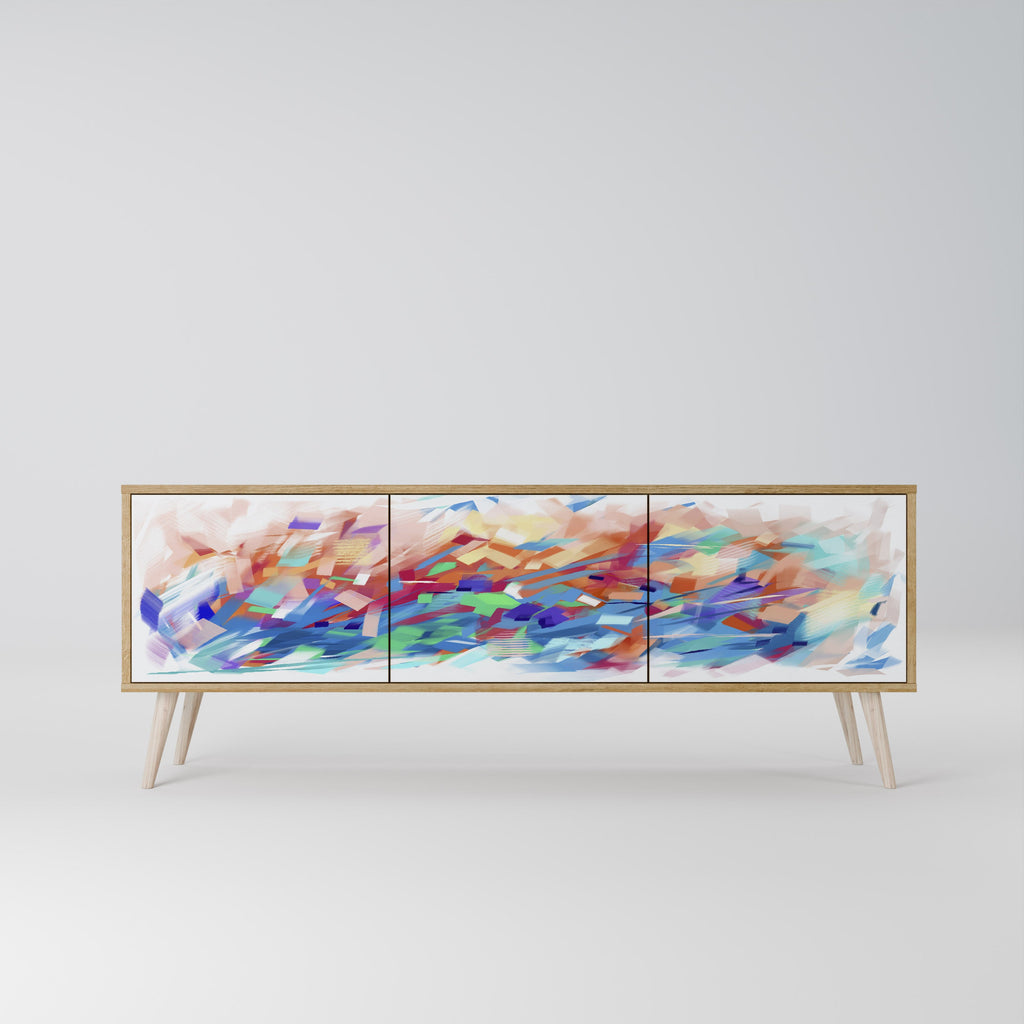 FINESSE MASH-UP Móvel de TV com 3 Portas em Efeito Carvalho