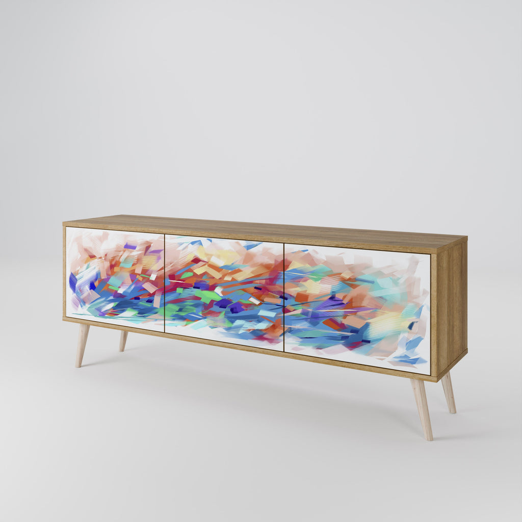 FINESSE MASH-UP Móvel de TV com 3 Portas em Efeito Carvalho